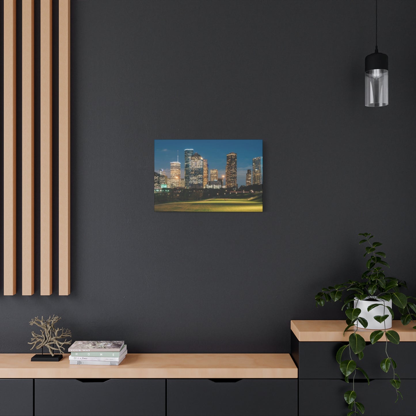 Night view of Houston Skyline Wall Art & Canvas Prints