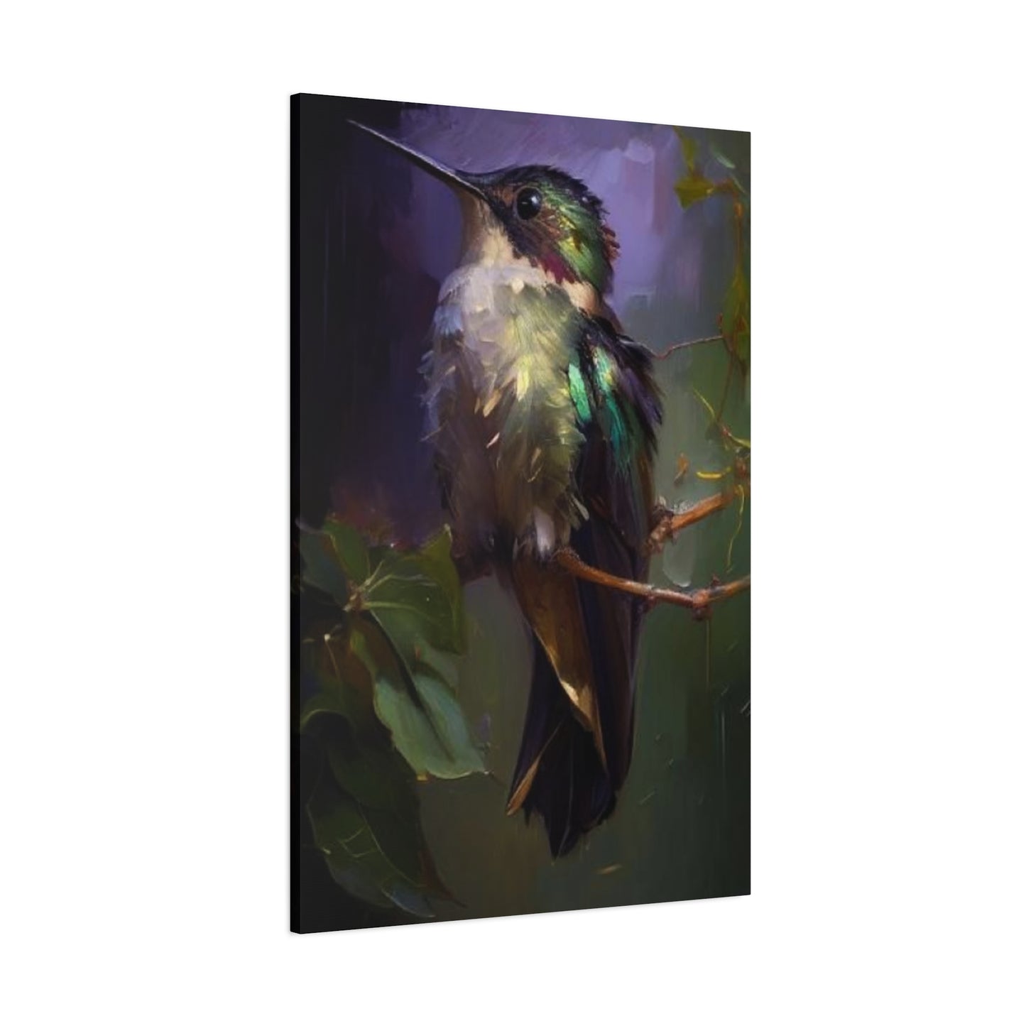 Humming Bird Closeup Painting Wall Art & Canvas Prints