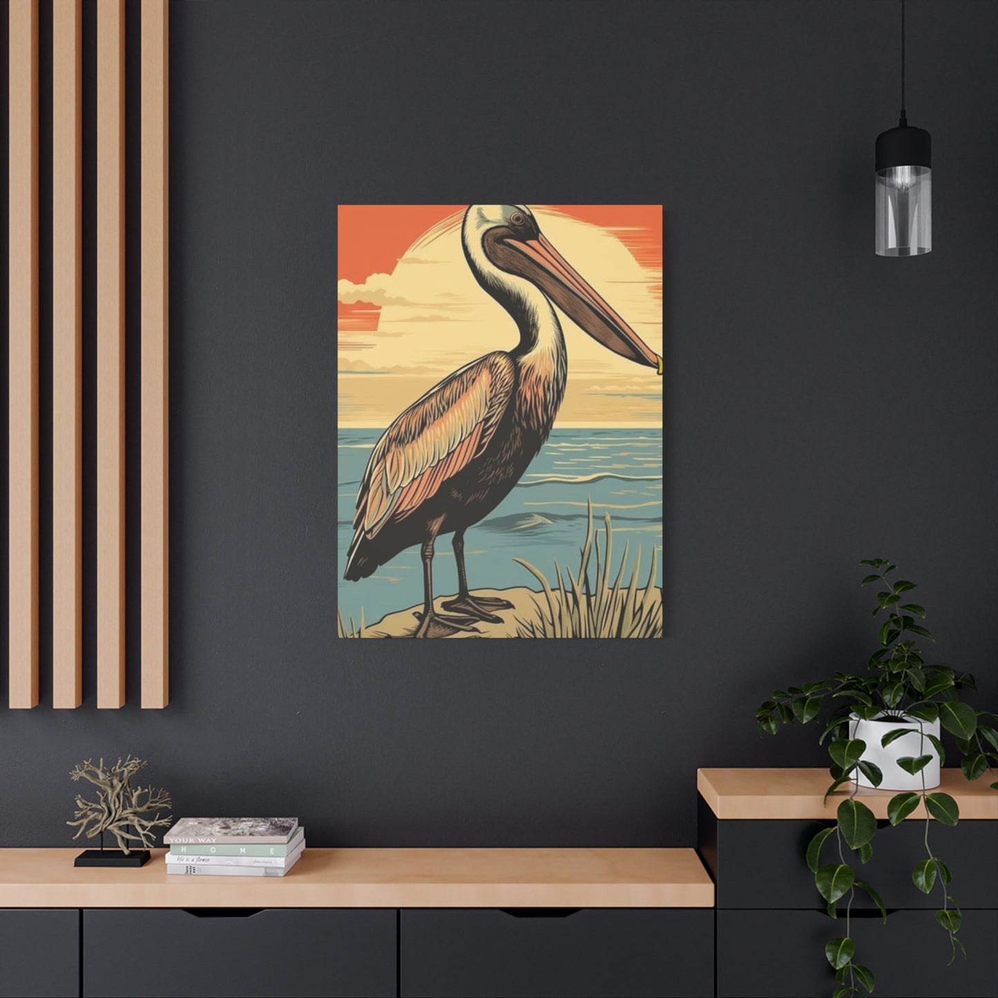 Colorful Painting Of A Pelican Wall Art & Canvas Prints