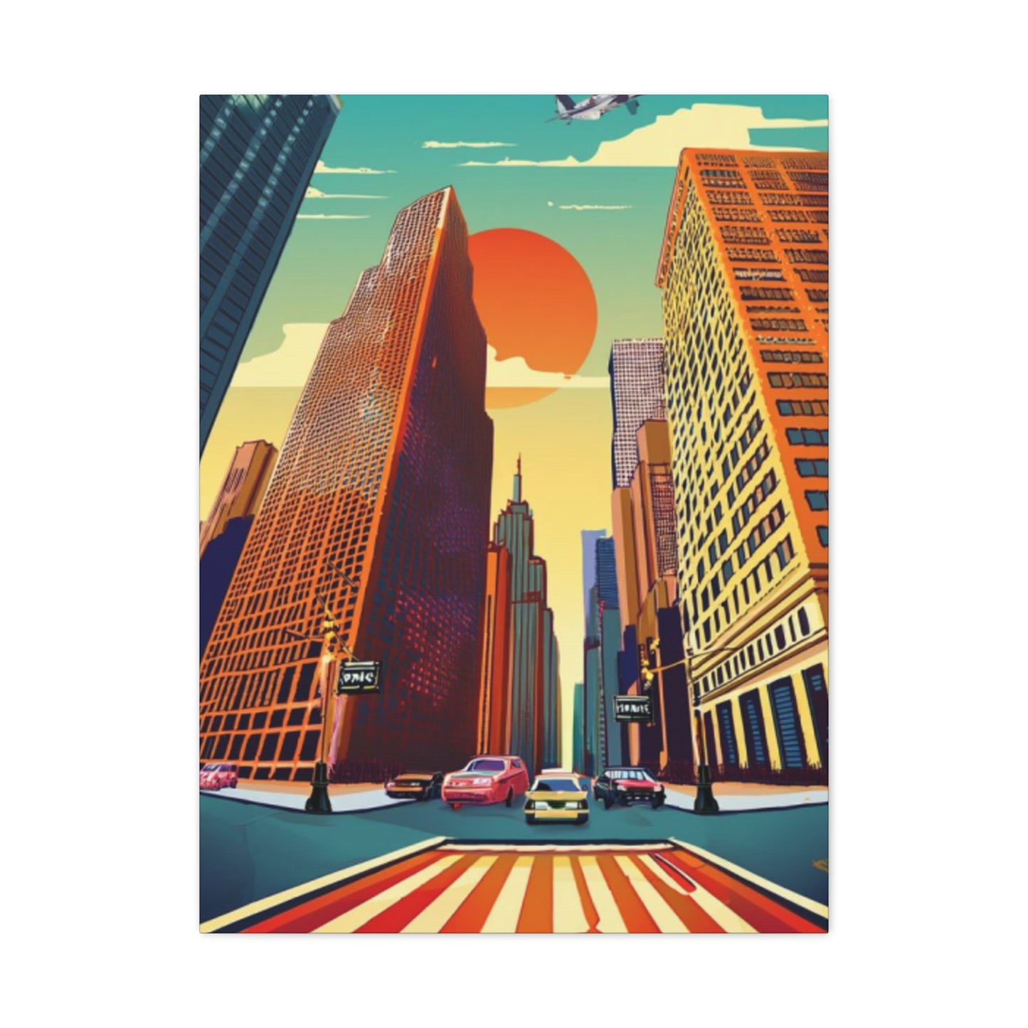 Fish Eye View Of New York Streets Poster NYC Skyline Wall Art & Canvas Prints