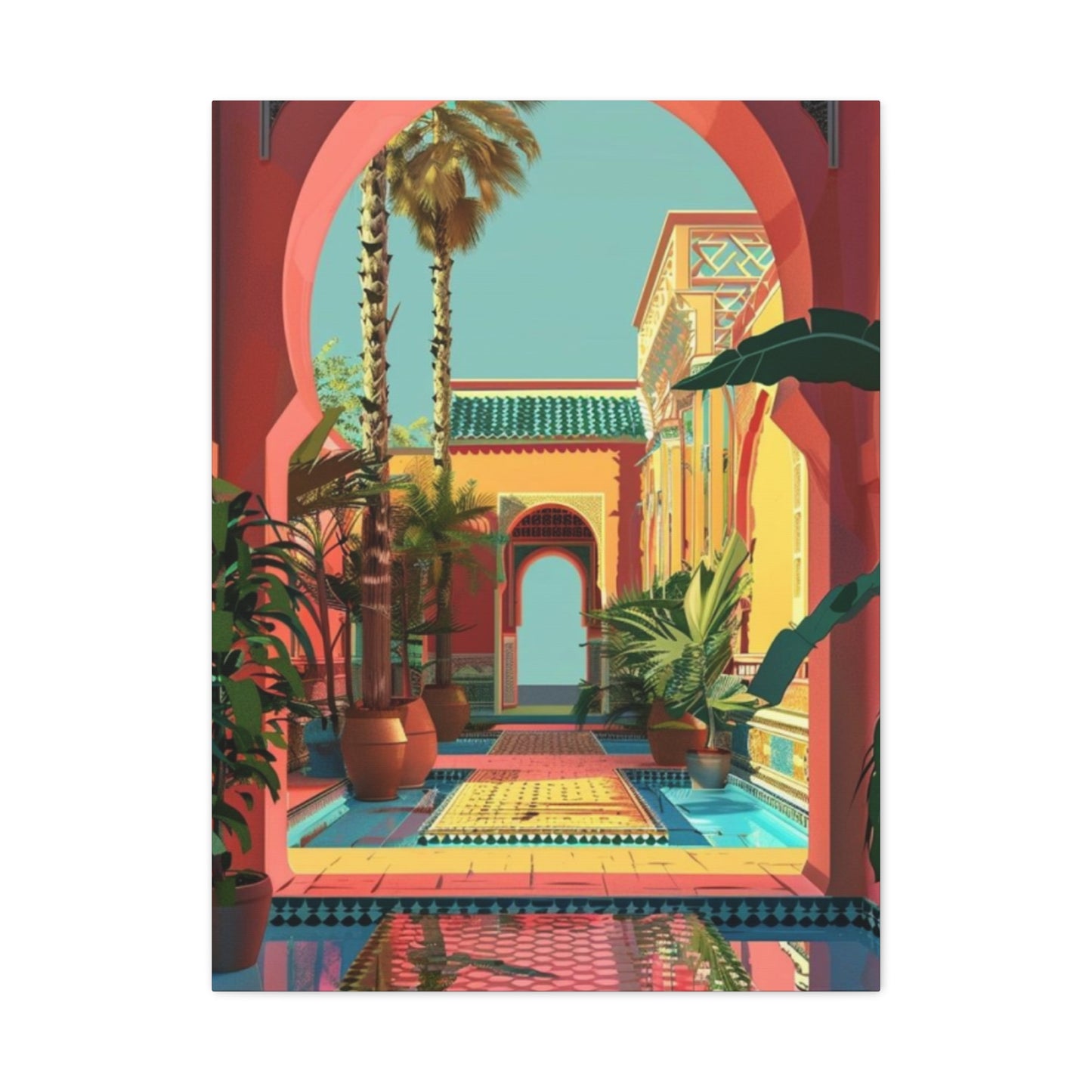 Red & Yellow Architecture in Moroccan Wall Art & Canvas Prints