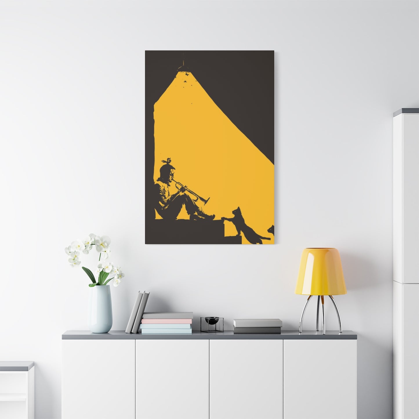 Artist With Saxophone Painting Jazz Wall Art & Canvas Prints