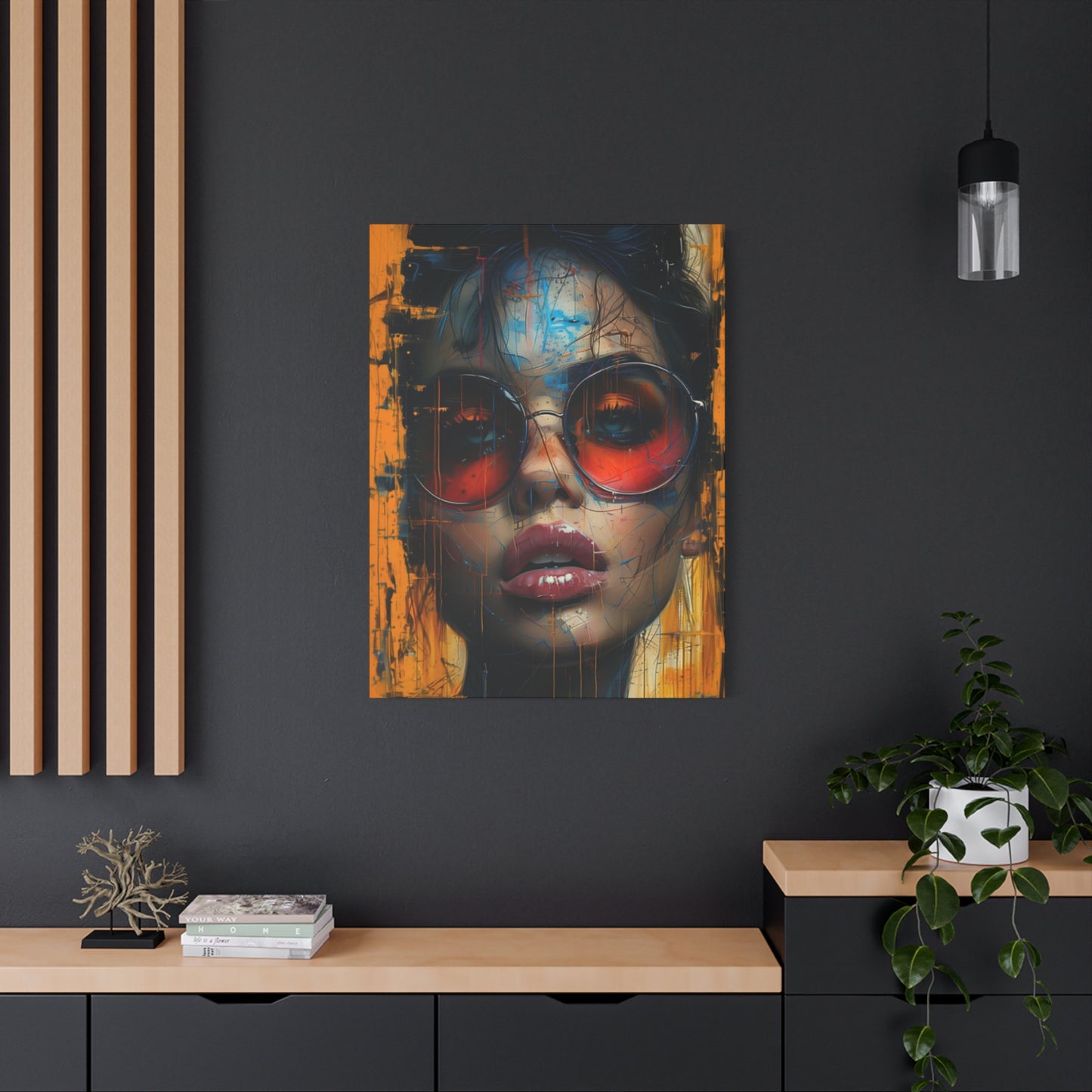 African Girl Abstract Mixed Media Wall Art & Canvas Prints