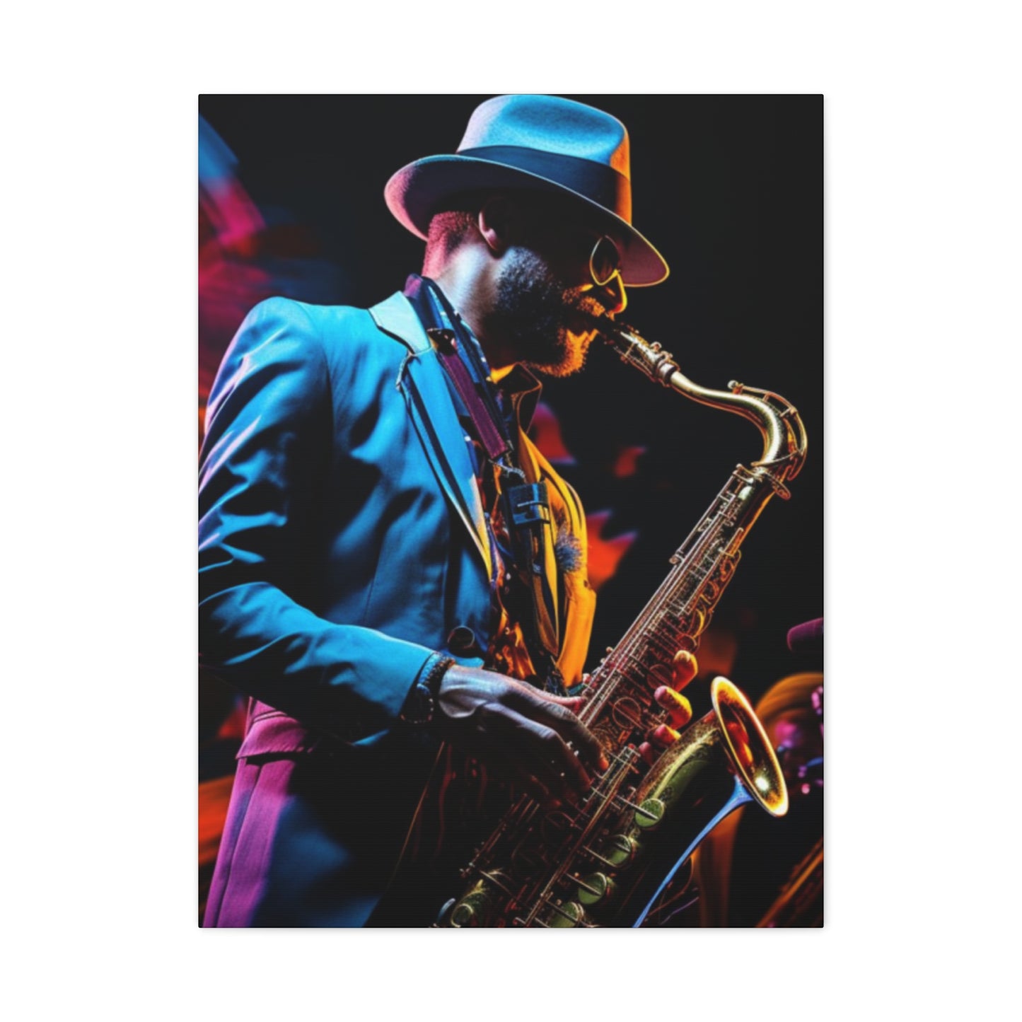 Artist With Saxophone Jazz Wall Art & Canvas Prints