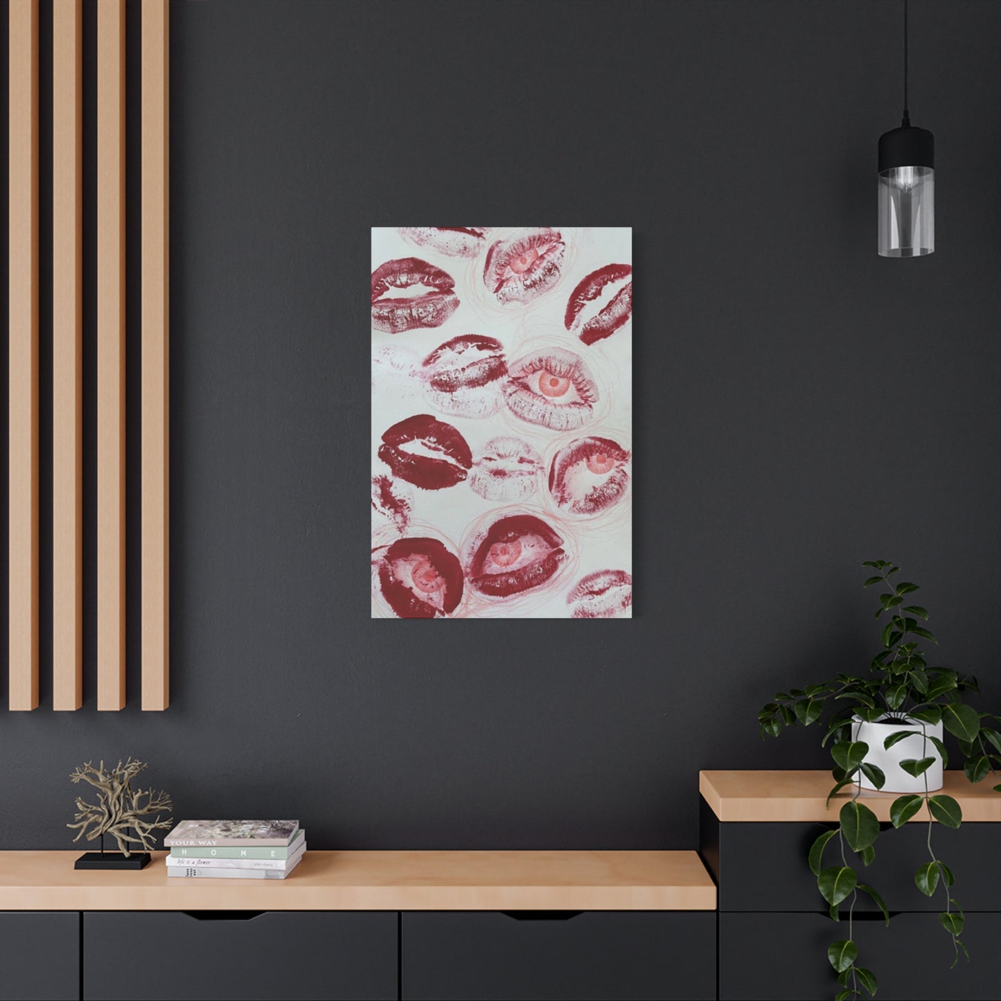 Cherry Color Lips Painting Wall Art & Canvas Prints