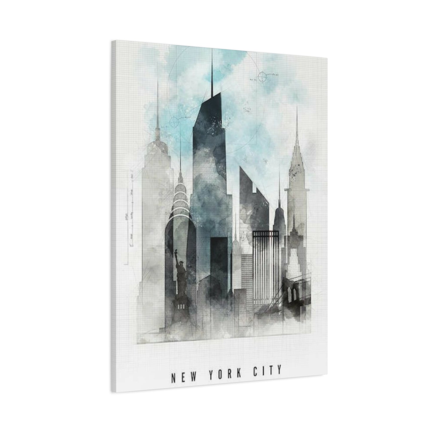 Manhattan City Skyline Painting NYC Skylines Wall Art & Canvas Prints