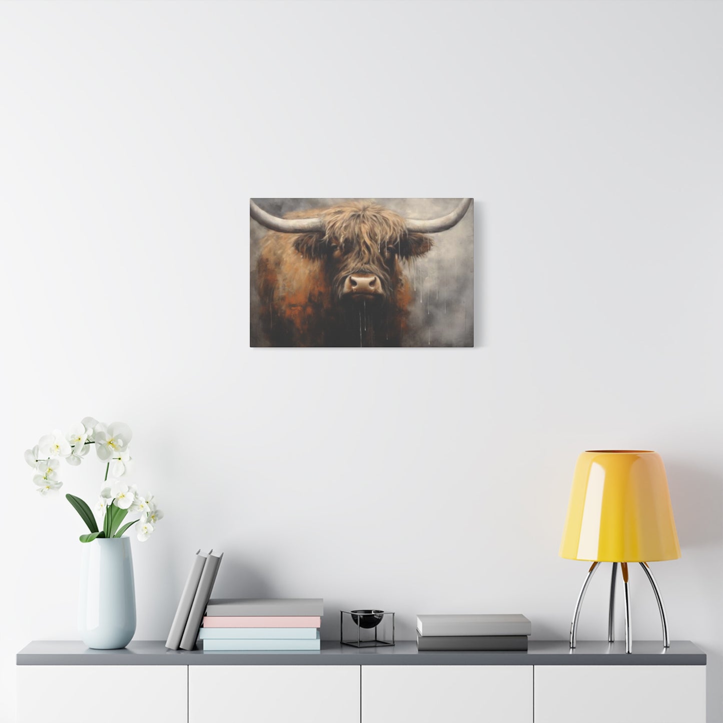 Hairy Bull Long Horns Wall Art & Canvas Prints