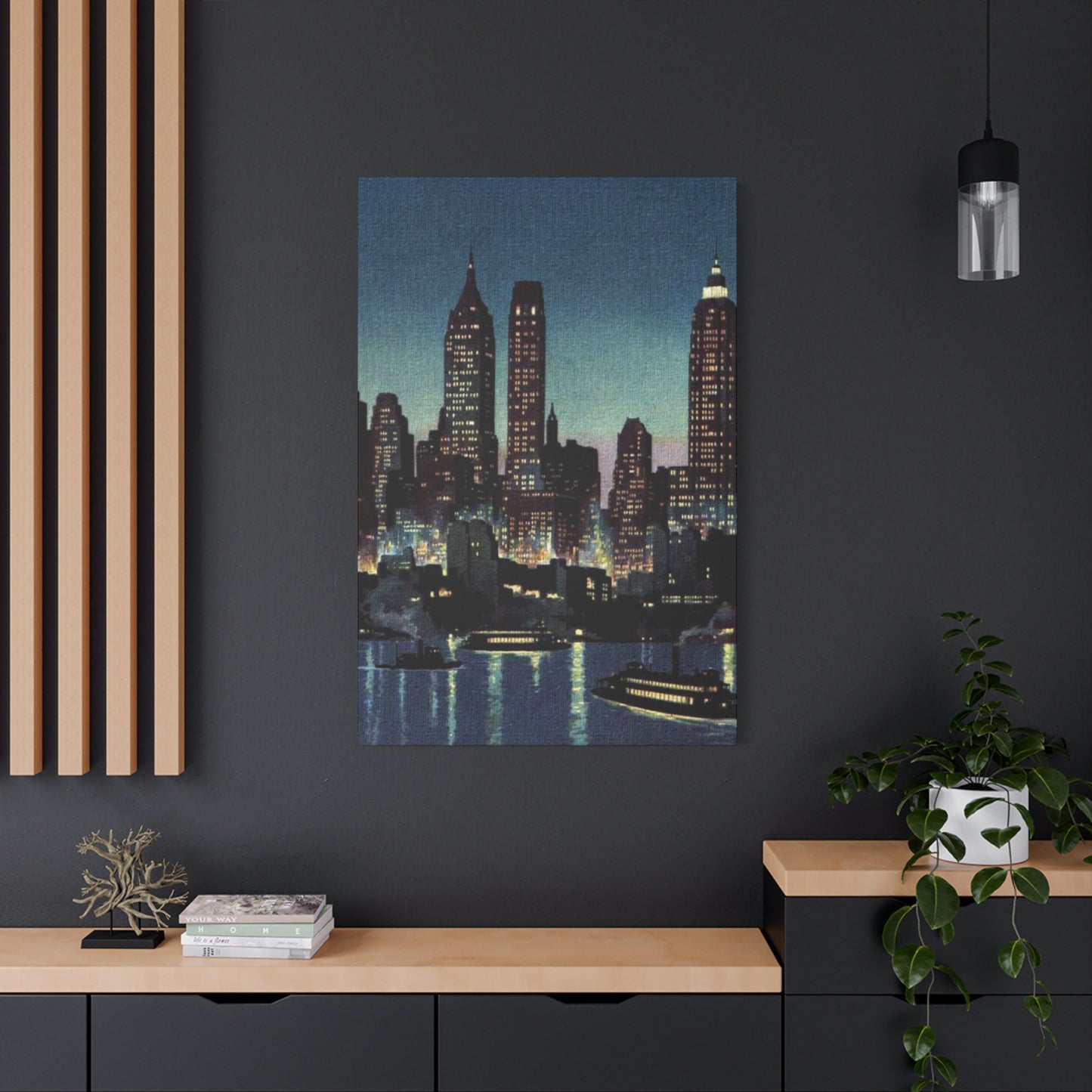 Night Skyline in New York City Wall Art & Canvas Prints