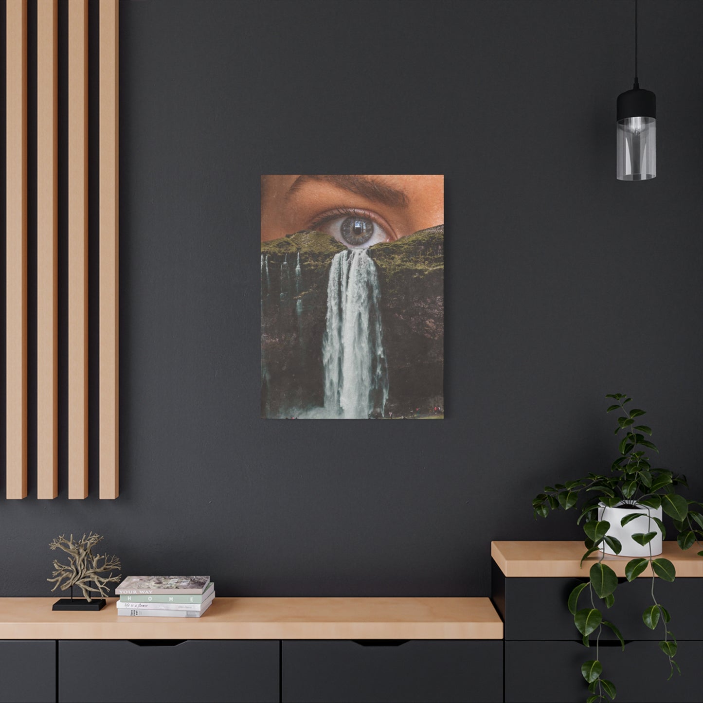 Eye Waterfall Abstract Painting Mixed Media Wall Art & Canvas Prints