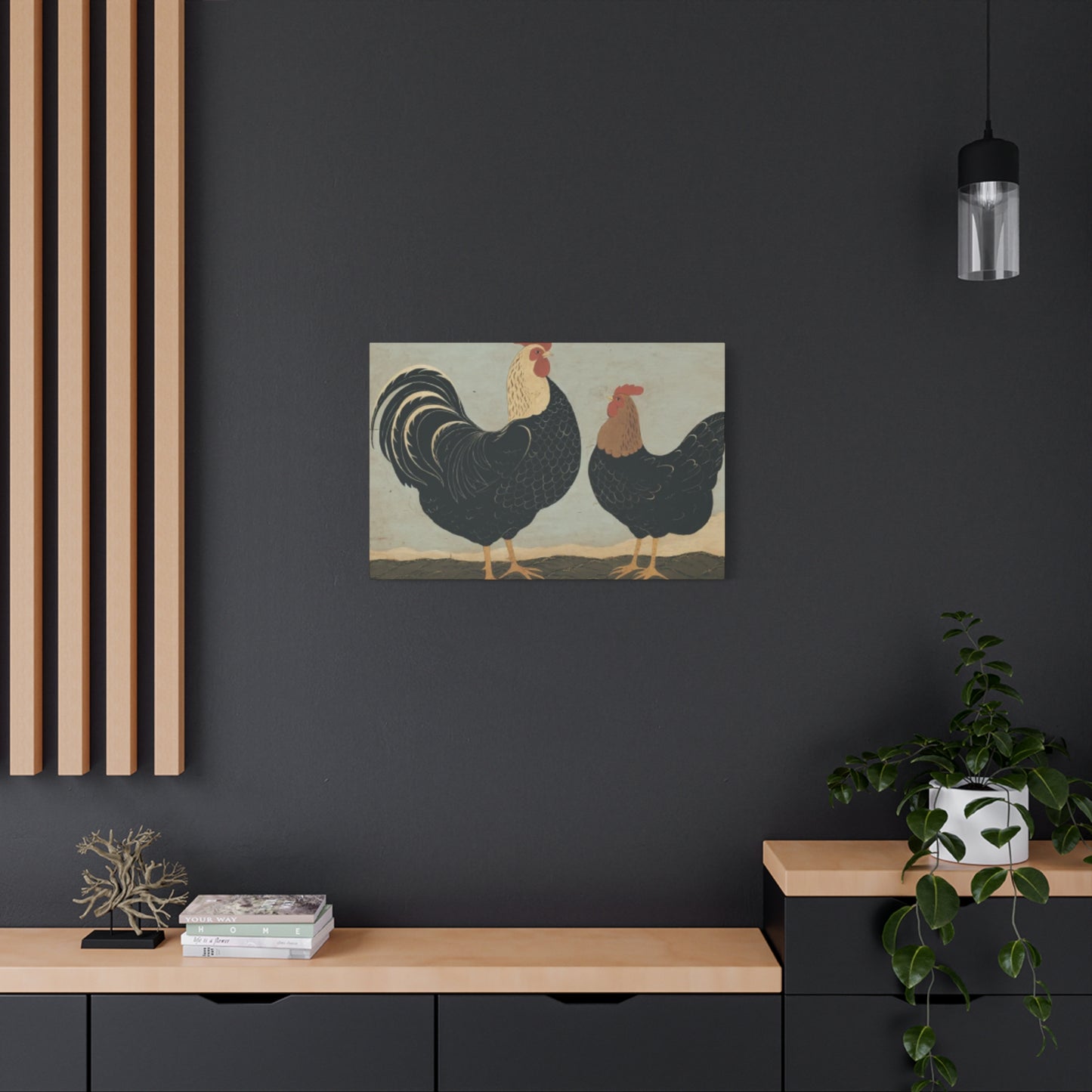 Chicken Couple Kimble Warren Wall Art & Canvas Prints