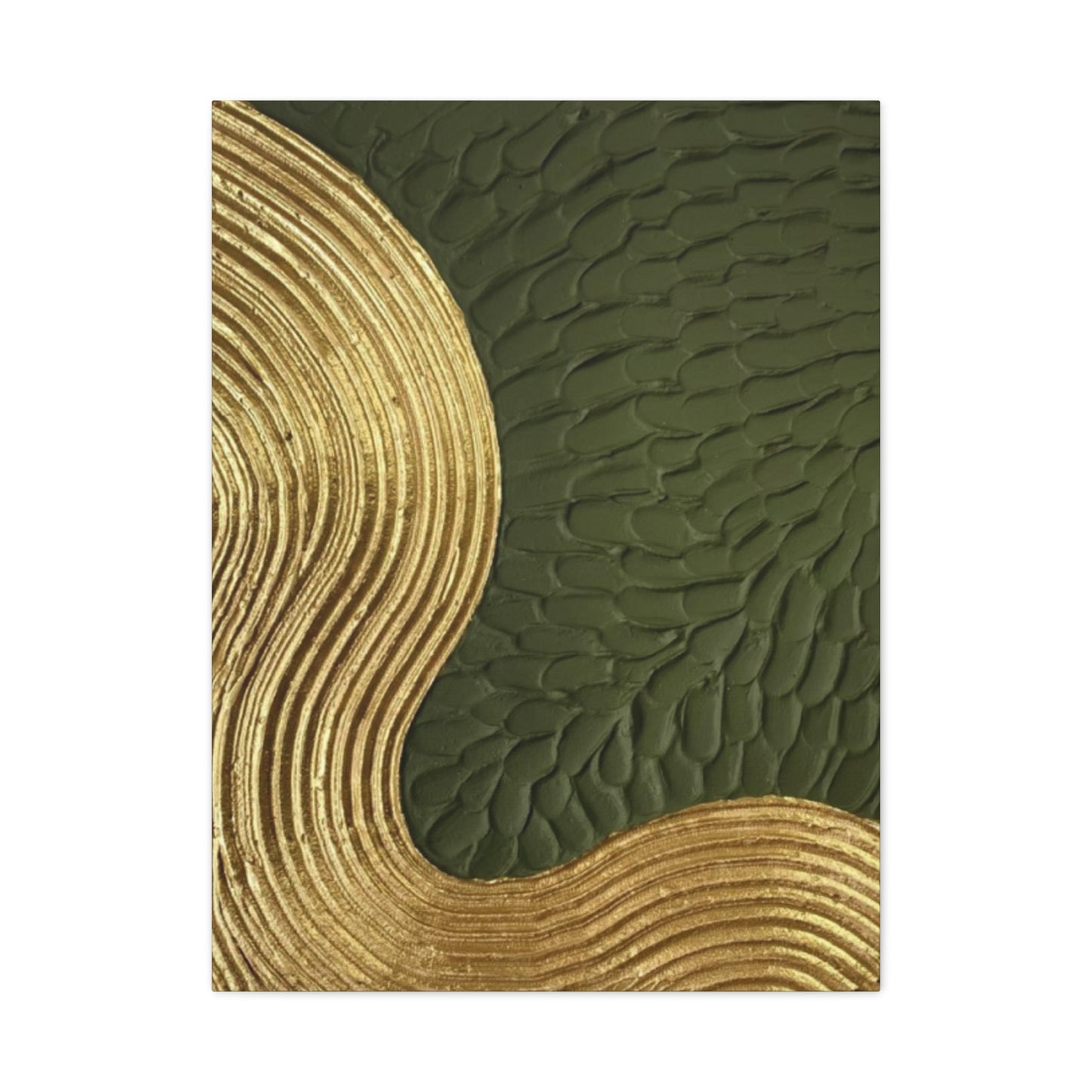 Golden & Olive Green Color Drawing Wall Art & Canvas Prints