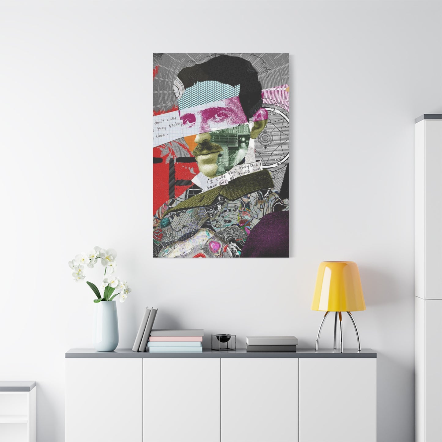 Man Abstract Painting Mixed Media Wall Art & Canvas Prints