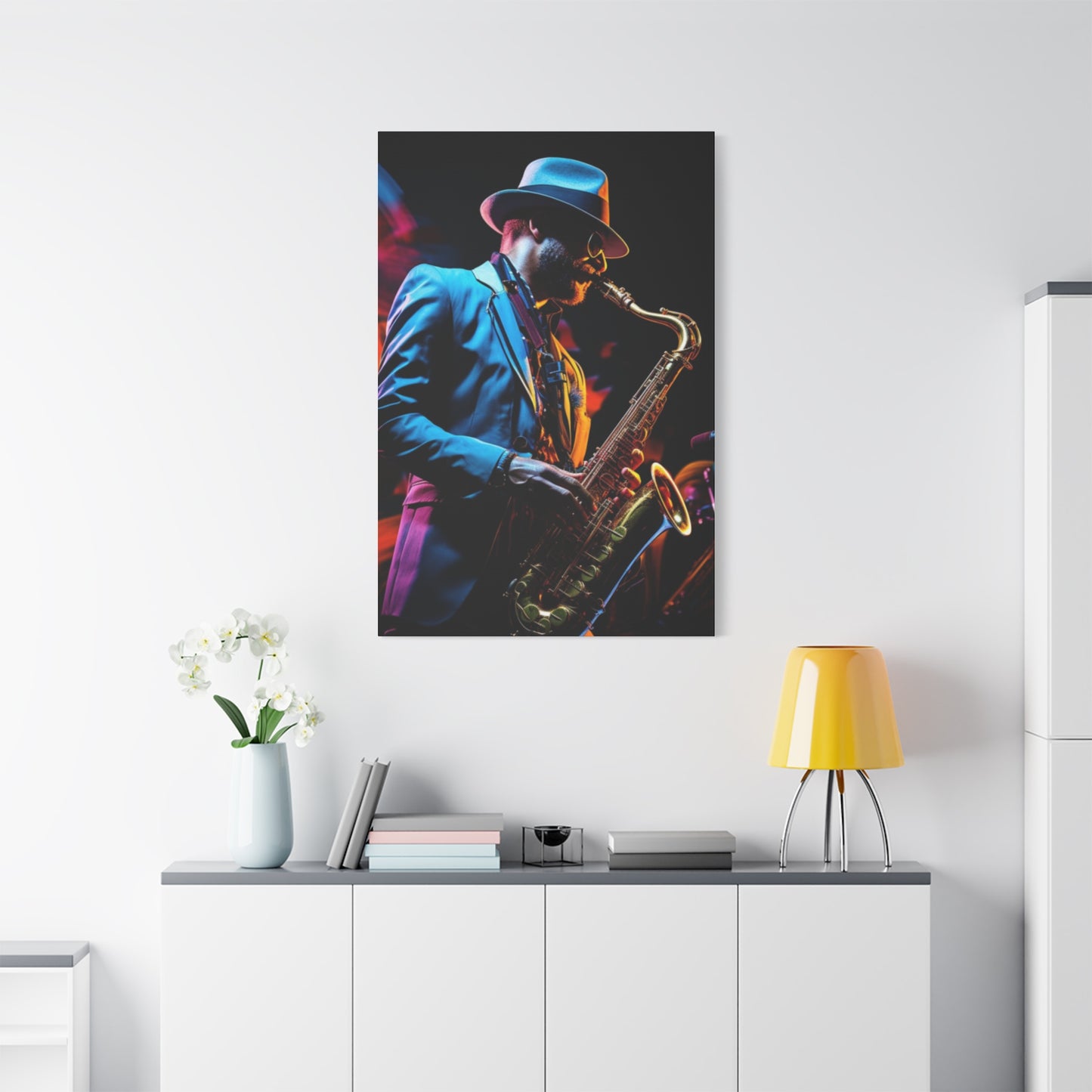 Artist With Saxophone Jazz Wall Art & Canvas Prints