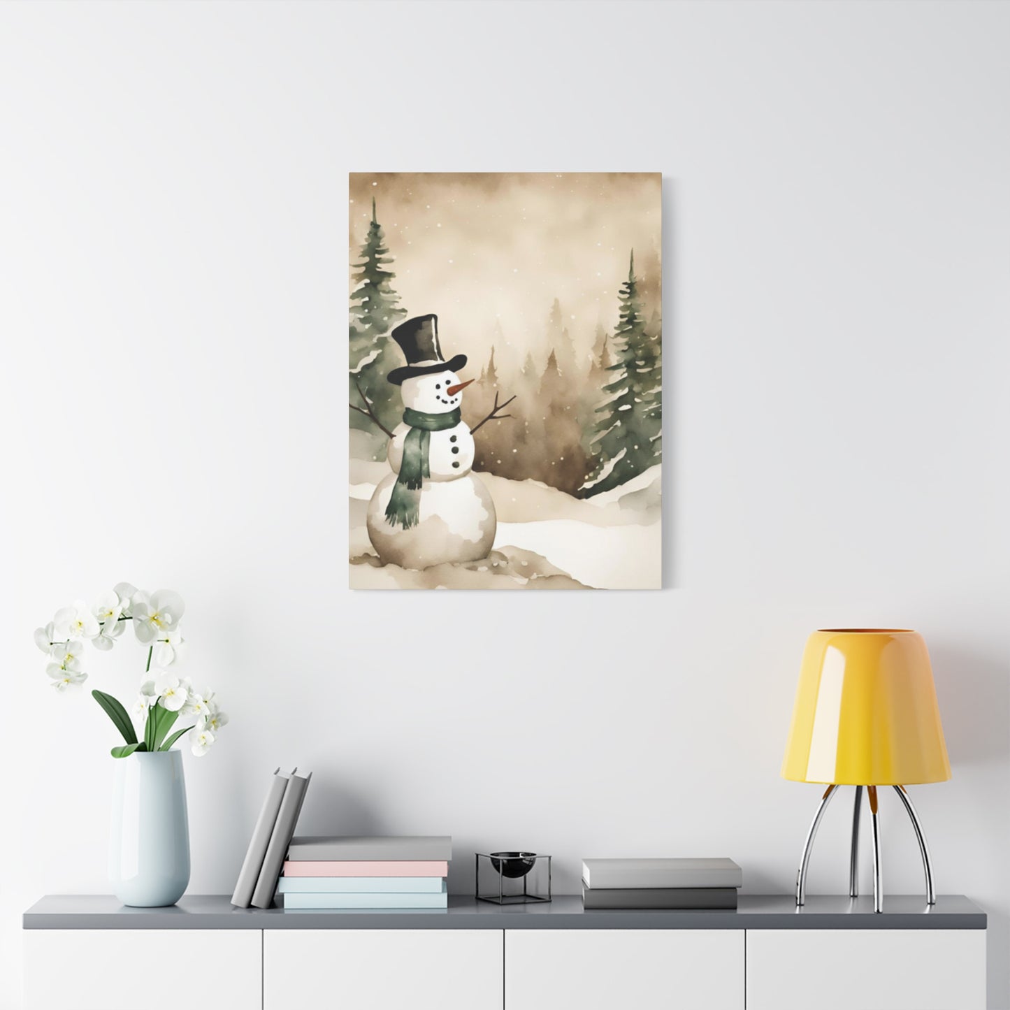 Happy Snowman Wall Art & Canvas Prints