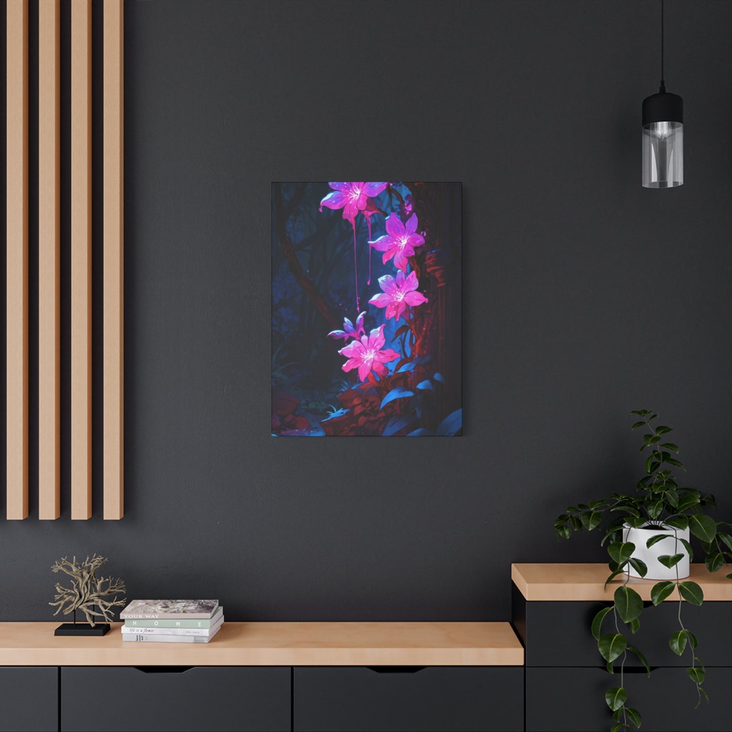 Pink Glowing Flower Wall Art & Canvas Prints