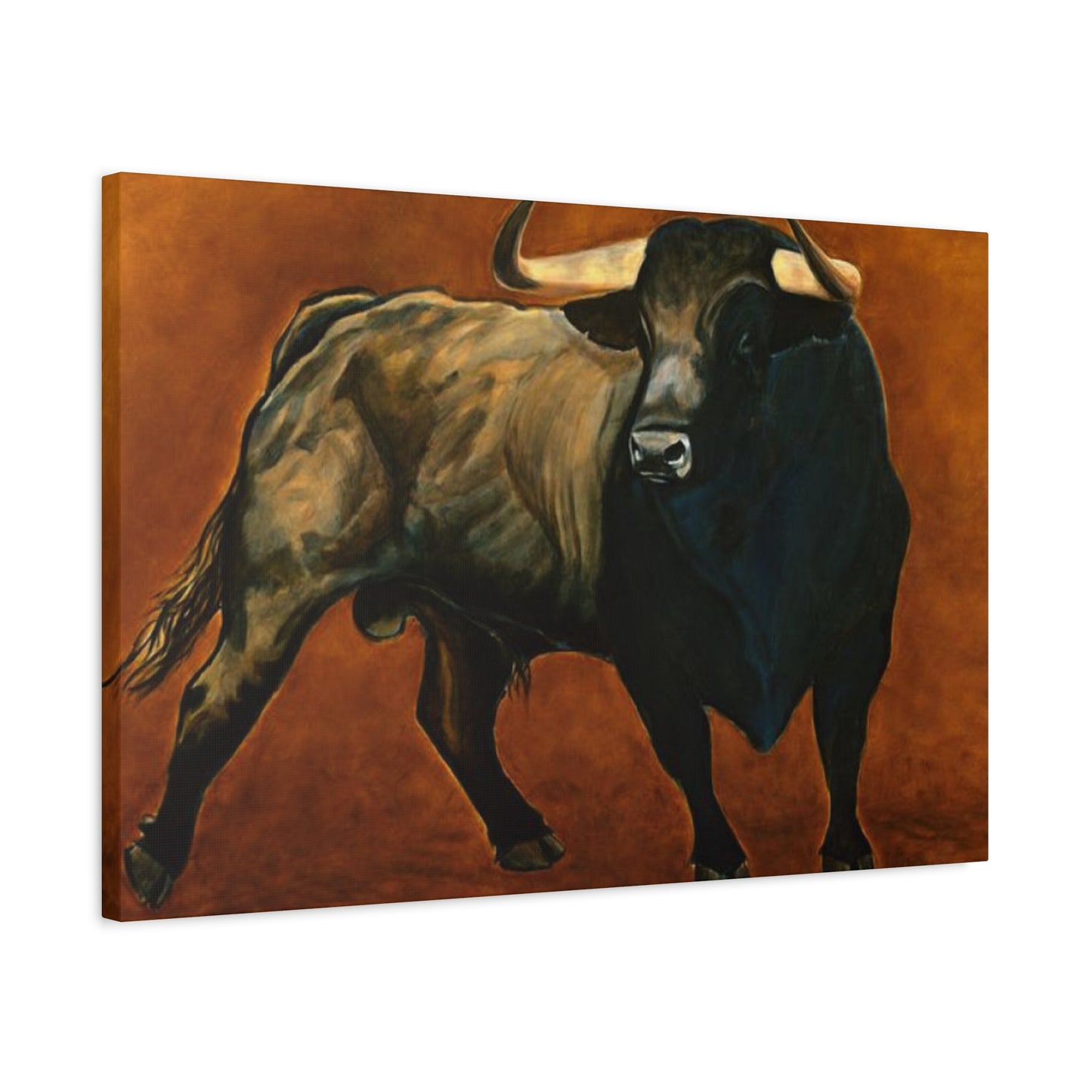 Old Hairy Black Bull Long Horns Wall Art & Canvas Prints