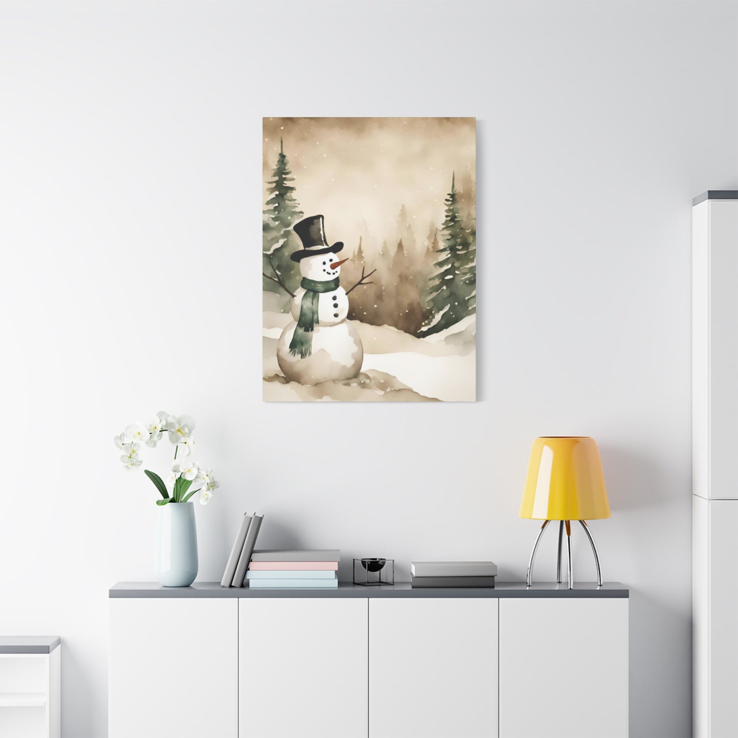 Happy Snowman Wall Art & Canvas Prints