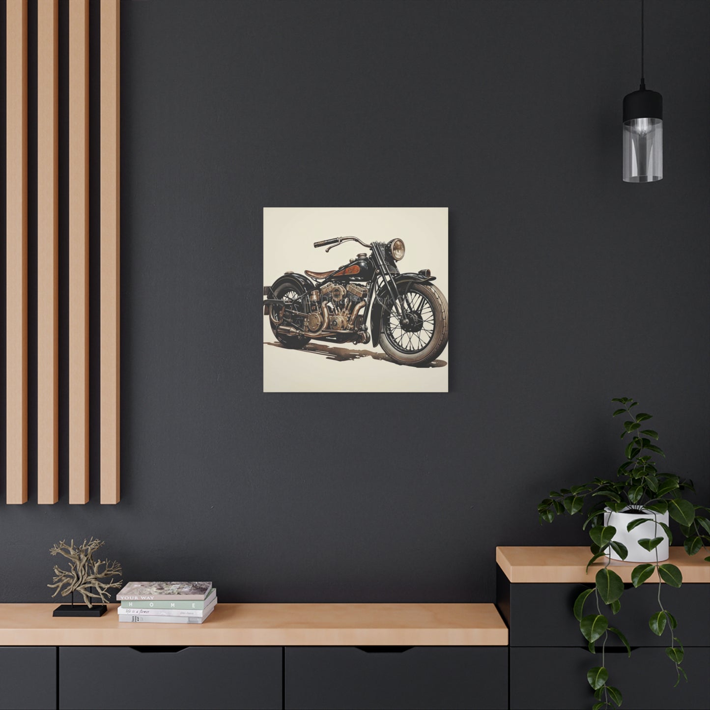 Twin Cylinder Classic Motorcycle Wall Art & Canvas Prints