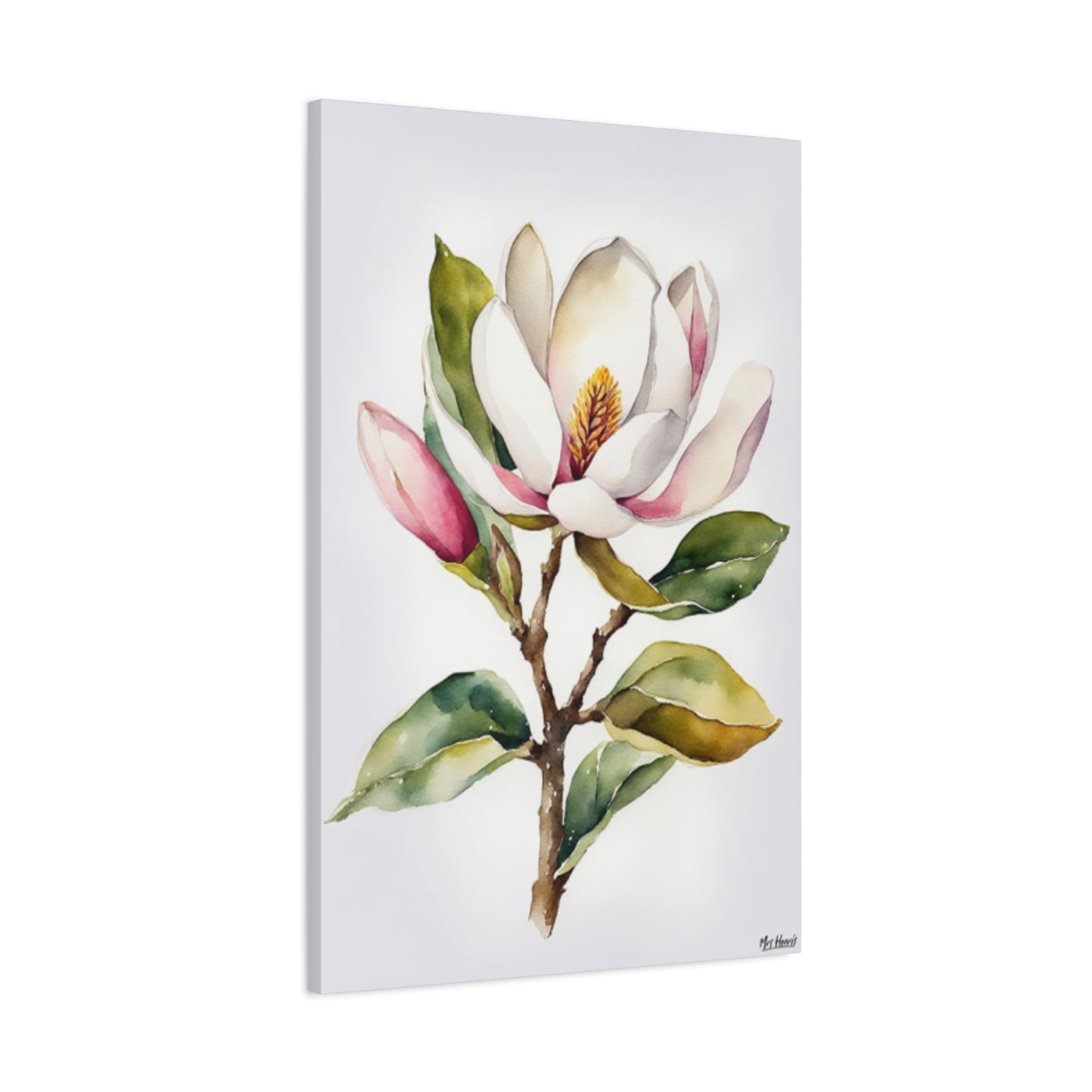 Magnolia Flower StemPainting Wall Art & Canvas Prints