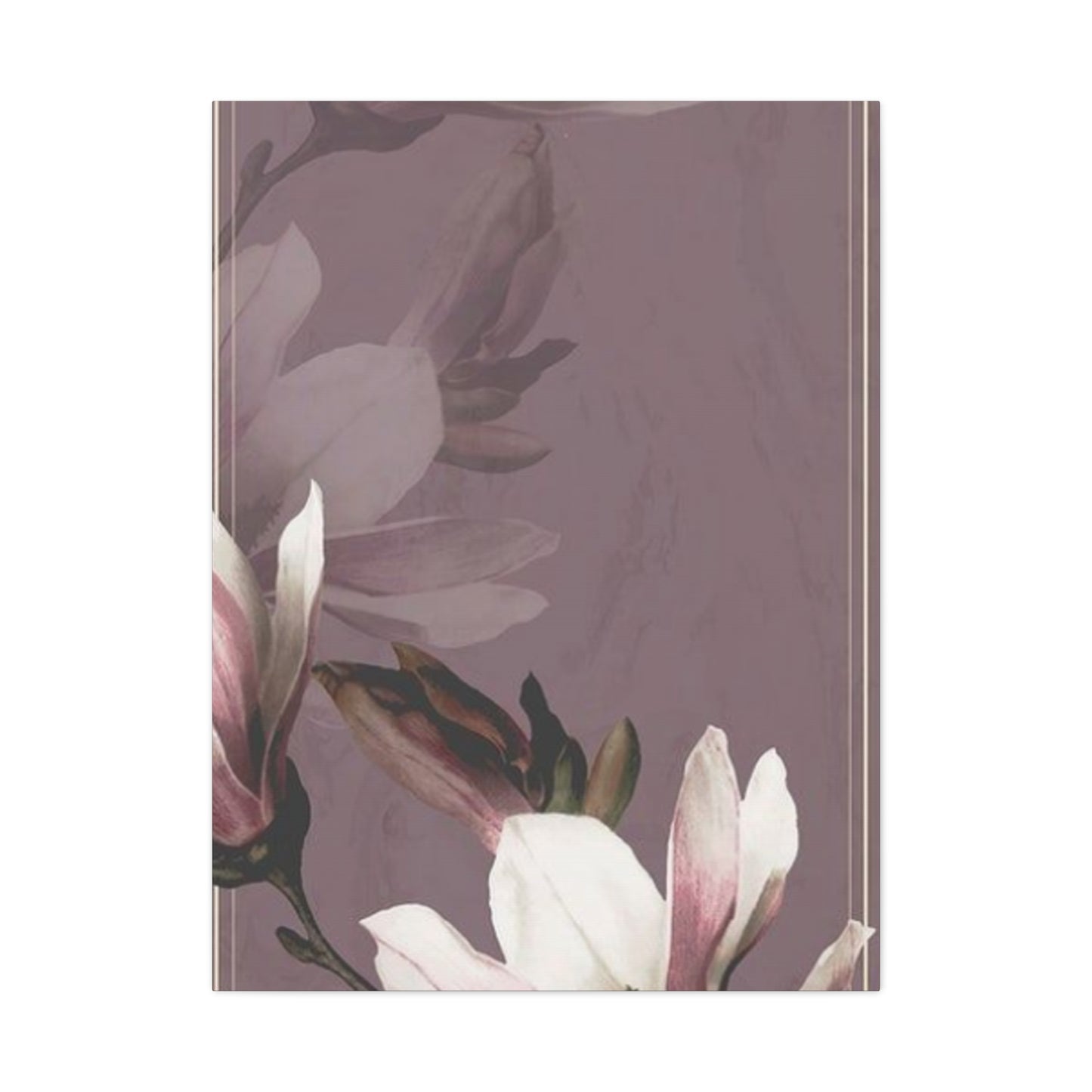 Purple Magnolia Flower with Painting Wall Art & Canvas Prints