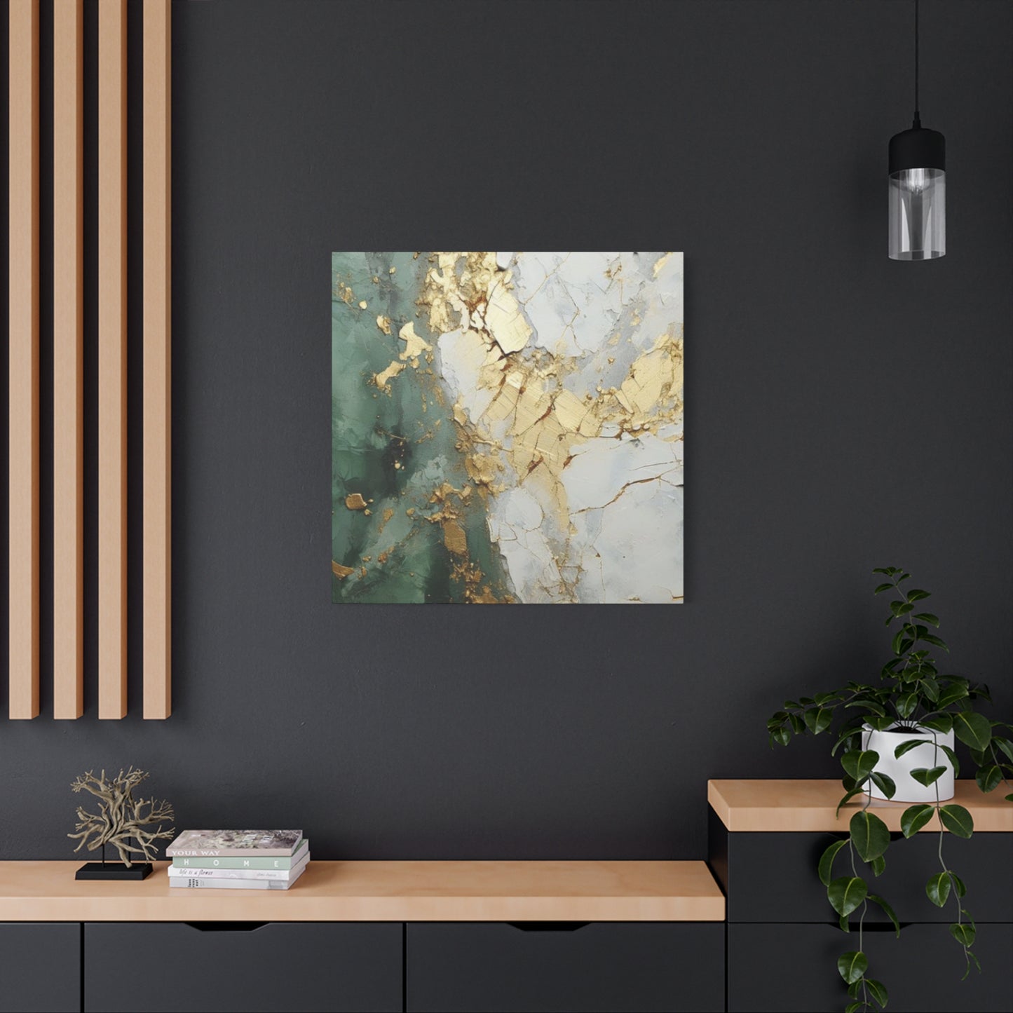 Golden Teal Art Wall Art & Canvas Prints