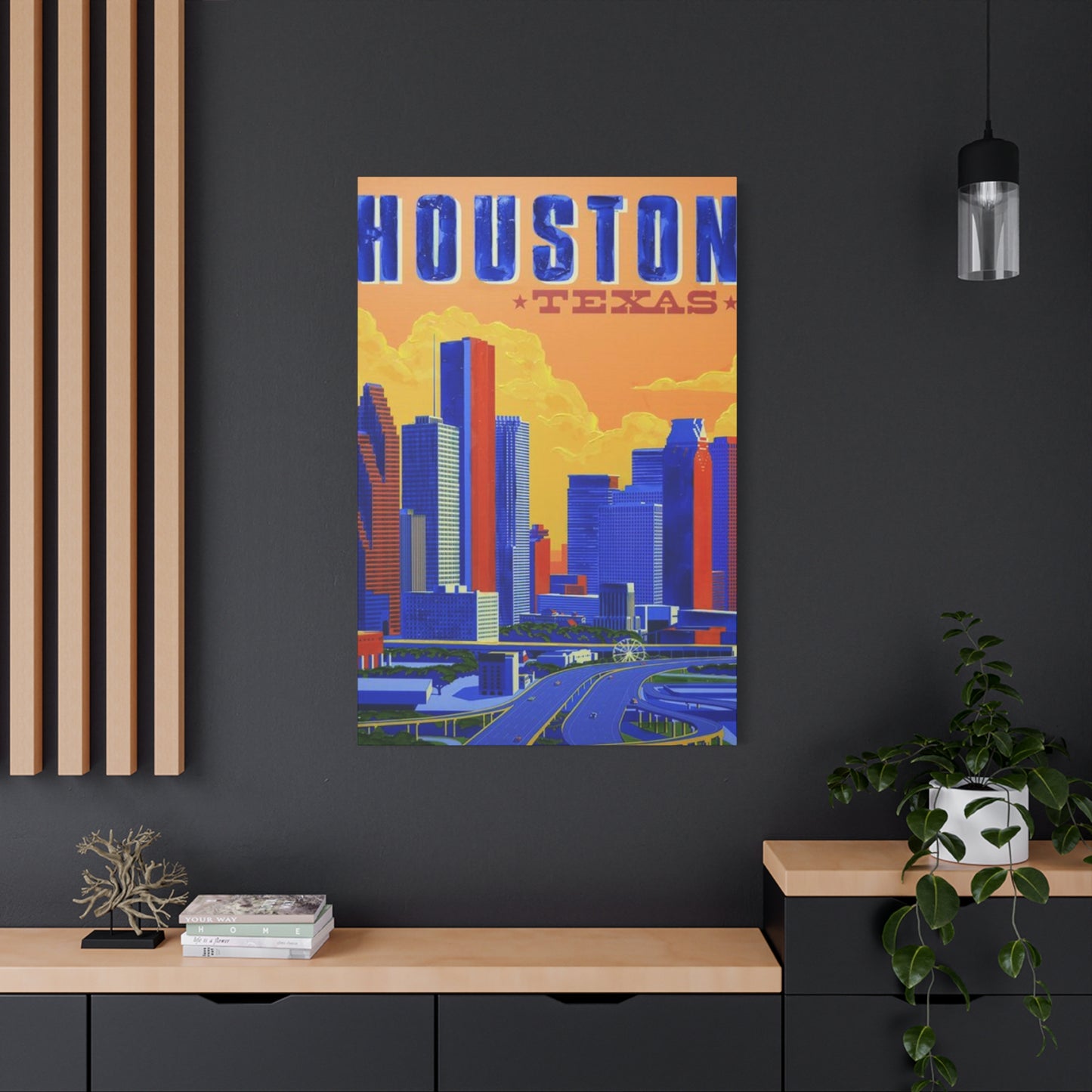 Colorful Houston Skyline Painting Wall Art & Canvas Prints