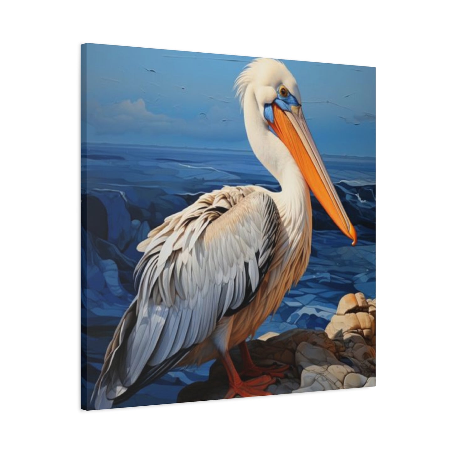 Small Pelican On Sea Shore Poster Wall Art & Canvas Prints