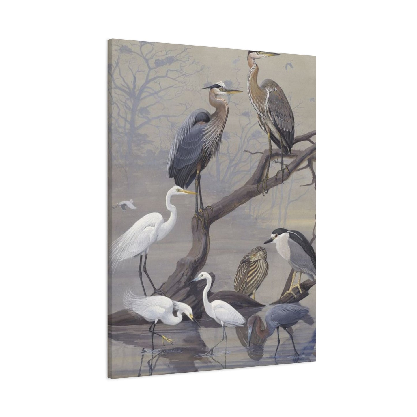 Herons Painting Wall Art & Canvas Prints