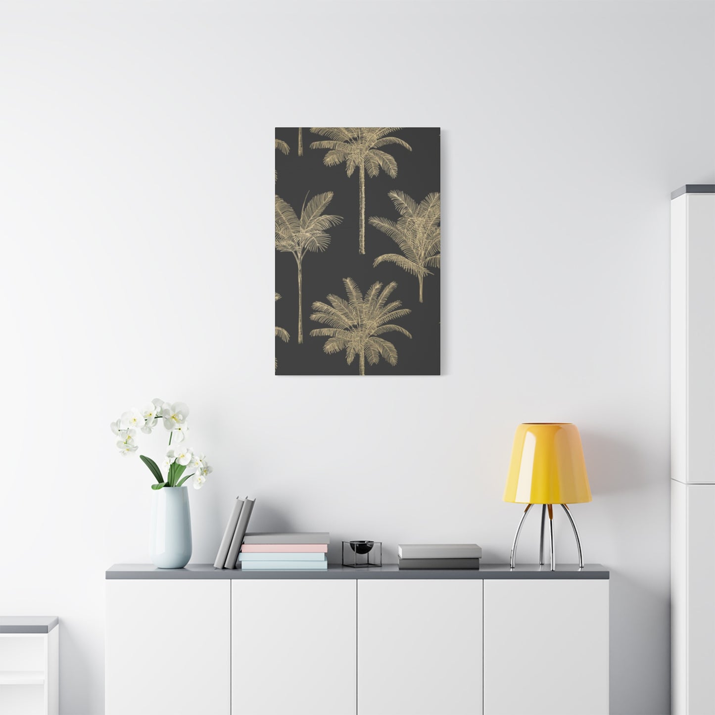 Blue & Golden Palm Tree Wall Art & Canvas Prints