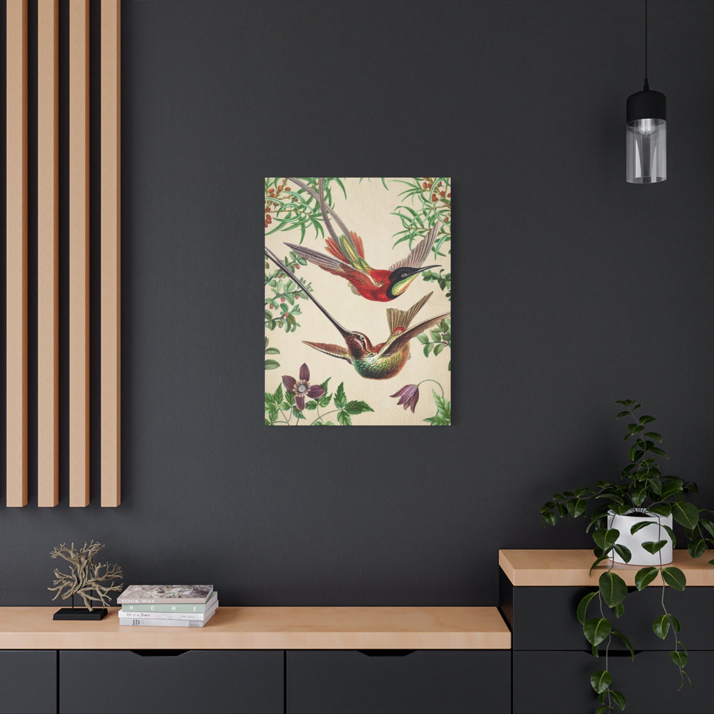 Humming Bird Couple Candid Painting Wall Art & Canvas Prints