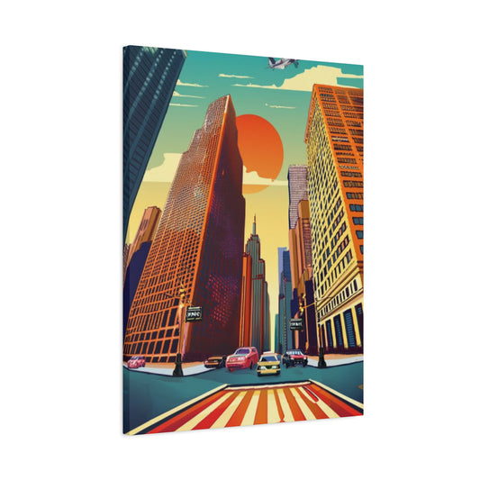 Fish Eye View Of New York Streets Poster NYC Skyline Wall Art & Canvas Prints