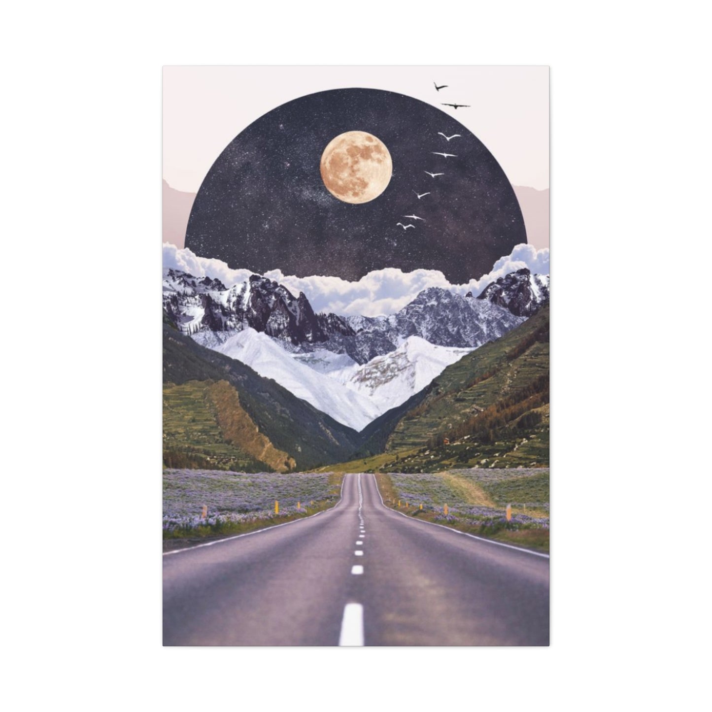 Long Road To Mountains Mixed Media Wall Art & Canvas Prints