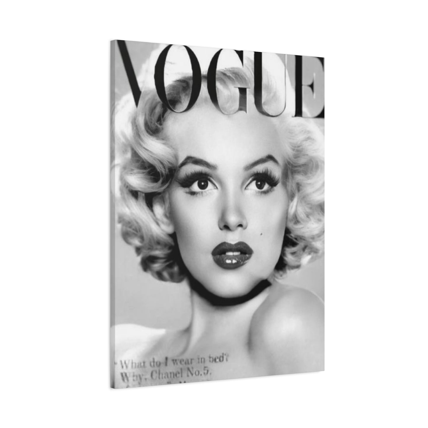 Monochrome Beautiful Face Of Marilyn Monroe On Vogue Wall Art & Canvas Prints