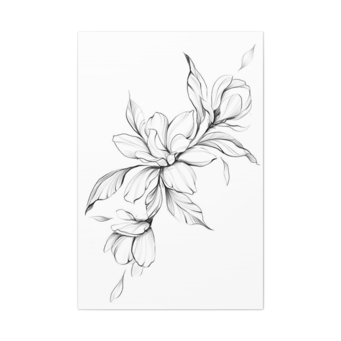 Greyscale Magnolia Flower Painting Wall Art & Canvas Prints