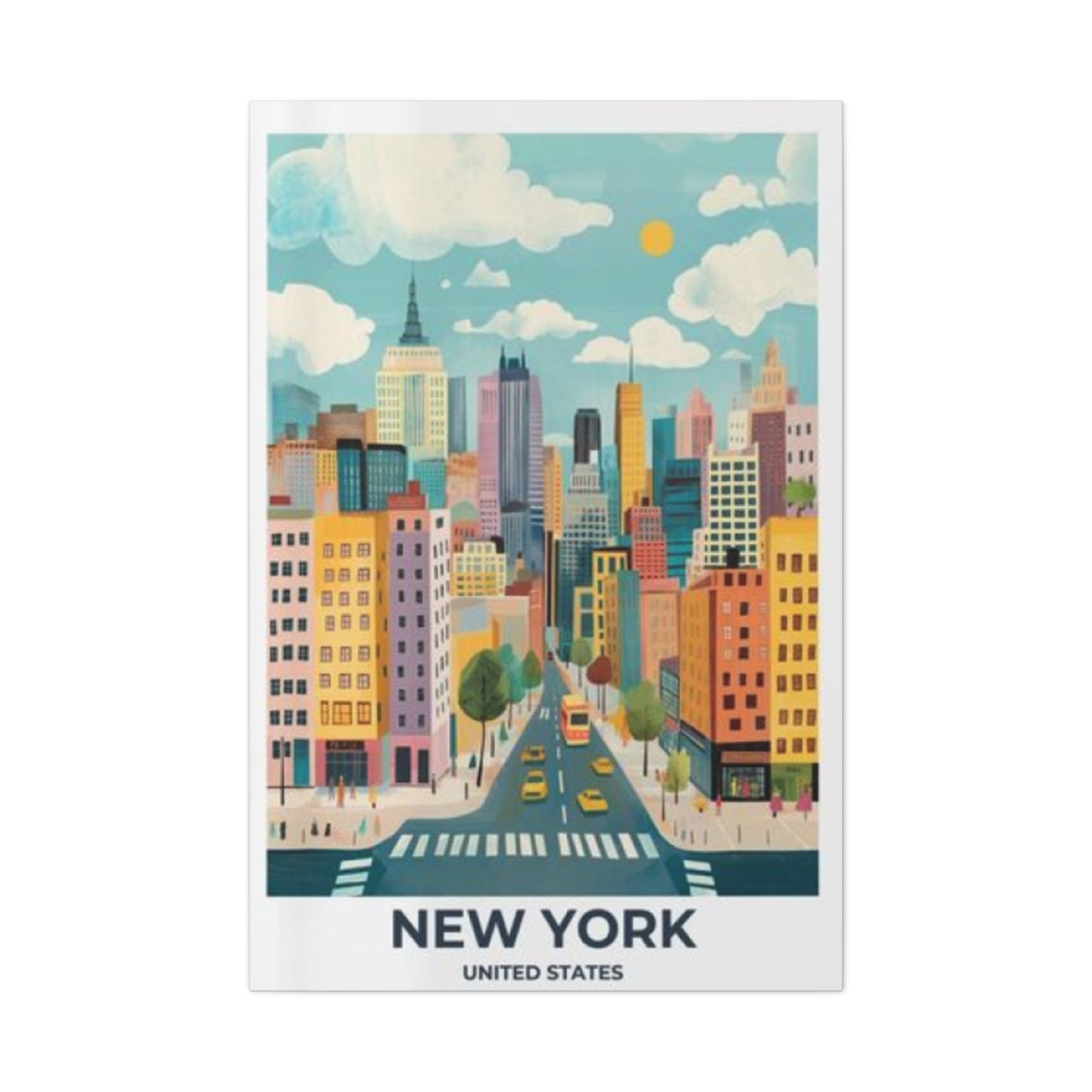 Painting Of New York Streets NYC Skyline Wall Art & Canvas Prints