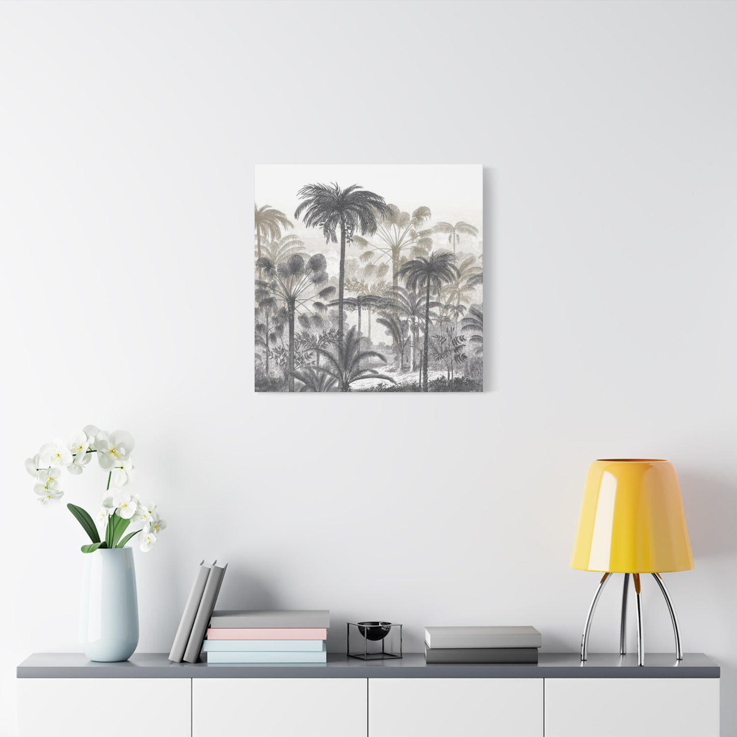 Monochrome Palm Tree Painting Wall Art & Canvas Prints