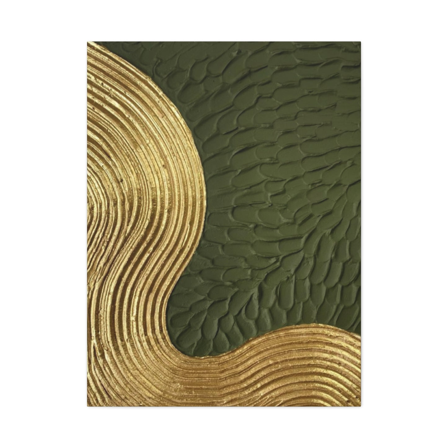 Golden & Olive Green Color Drawing Wall Art & Canvas Prints