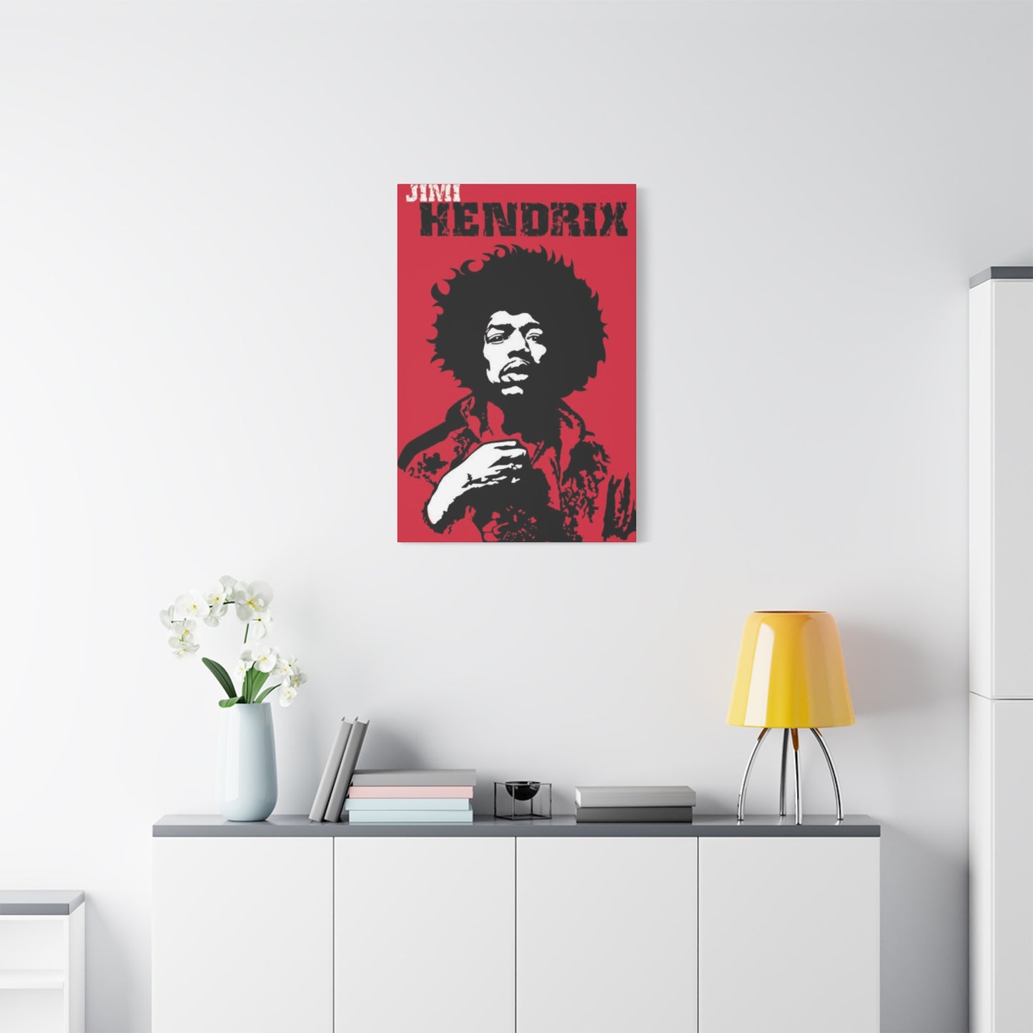 Red Jimi Hendrix Poster Wall Art & Canvas Prints