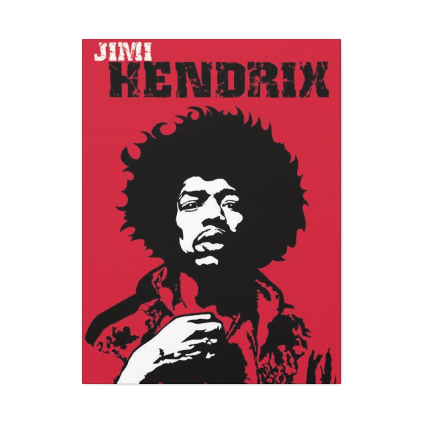 Red Jimi Hendrix Poster Wall Art & Canvas Prints