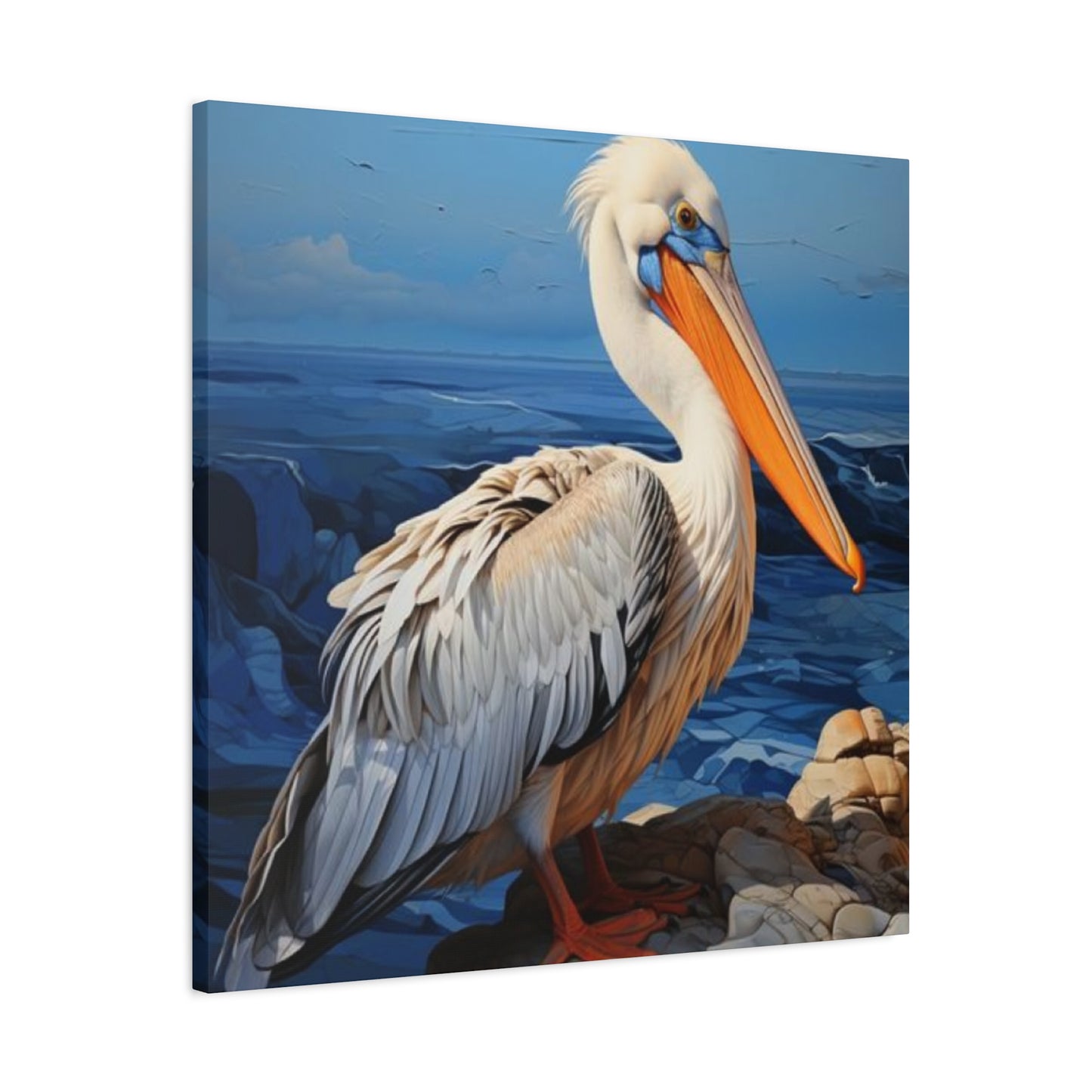 Small Pelican On Sea Shore Poster Wall Art & Canvas Prints