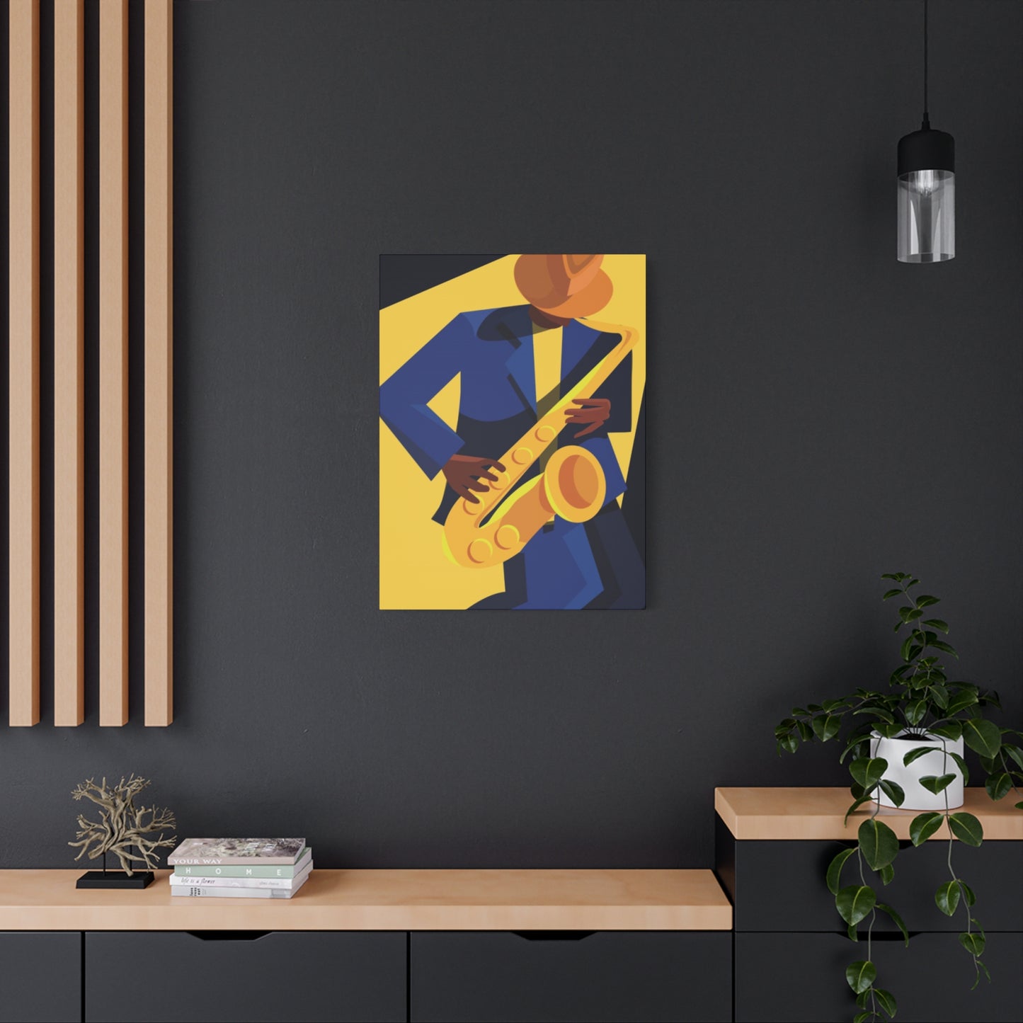 Artist With Saxophone Painting Jazz Wall Art & Canvas Prints