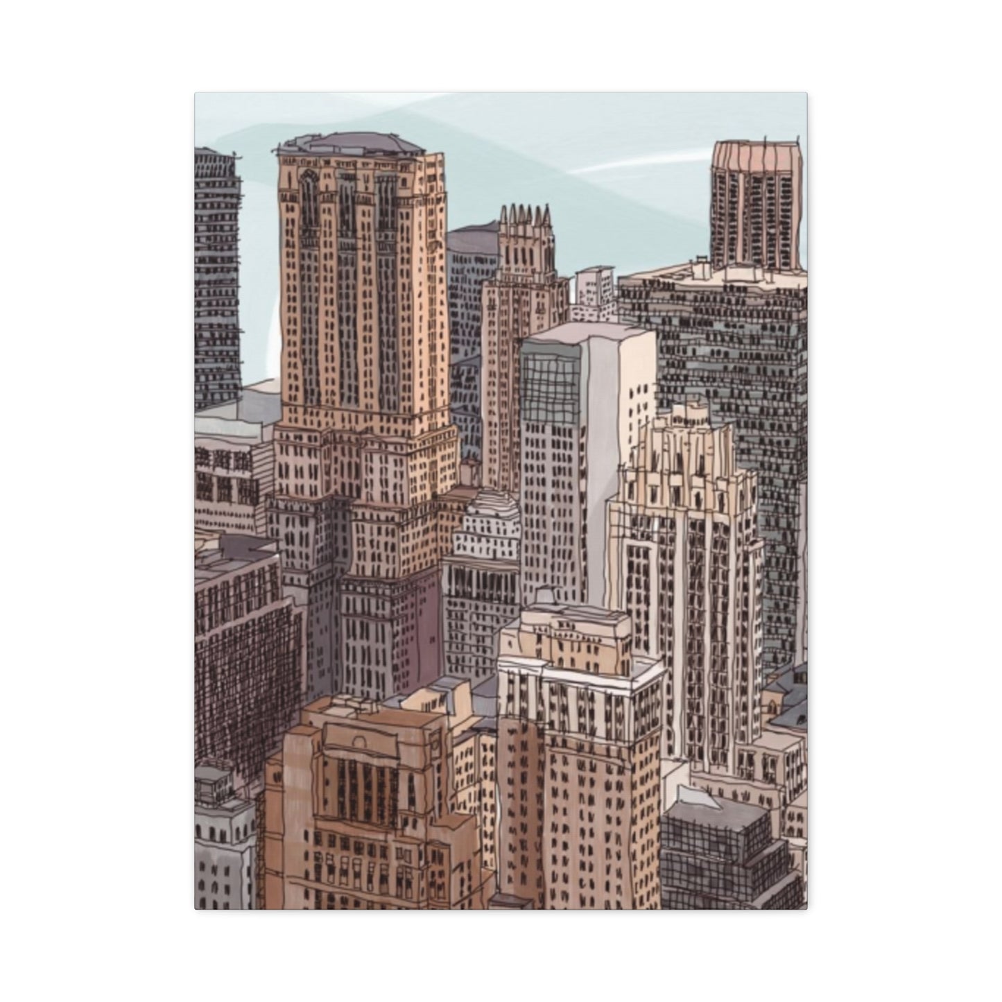 Skyview Of Manhattan NYC Skyline Wall Art & Canvas Prints