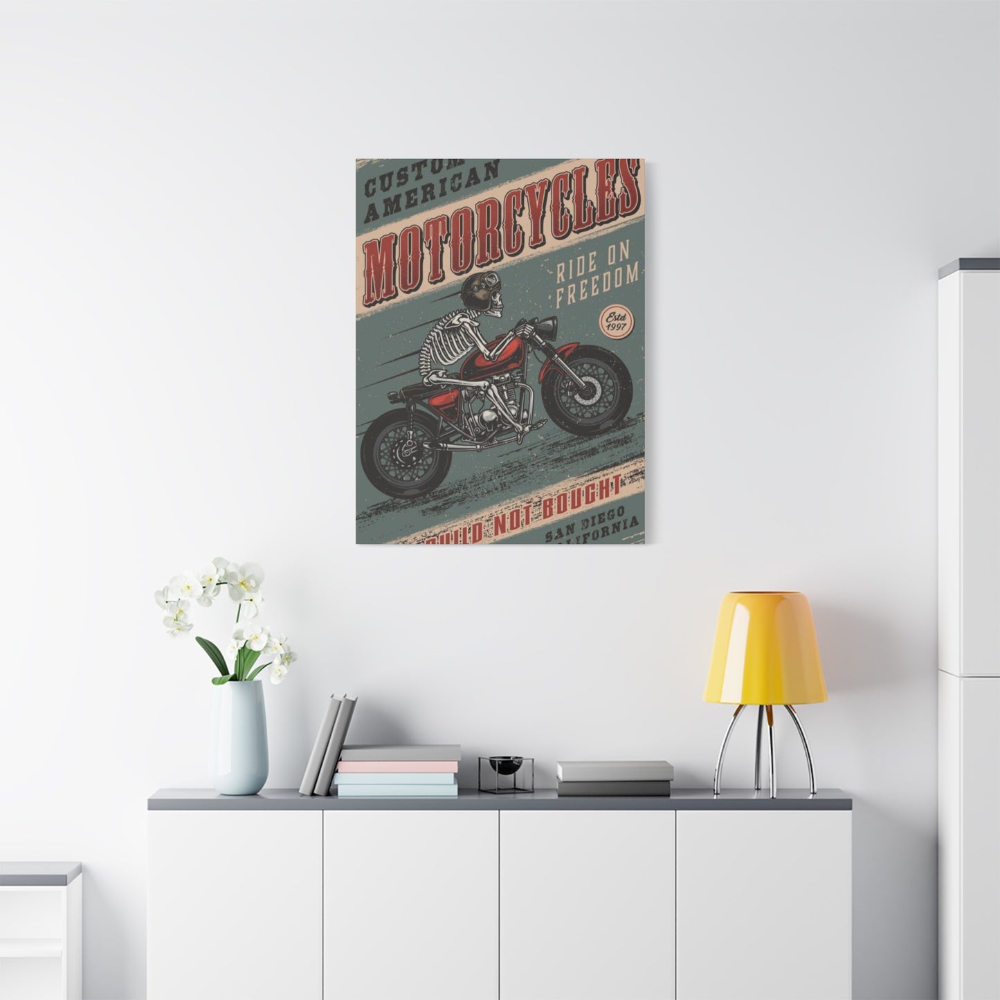 Bike Building Poster Motorcycle Wall Art & Canvas Prints