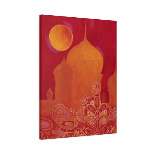 Red Moon Painting Moroccan Wall Art & Canvas Prints