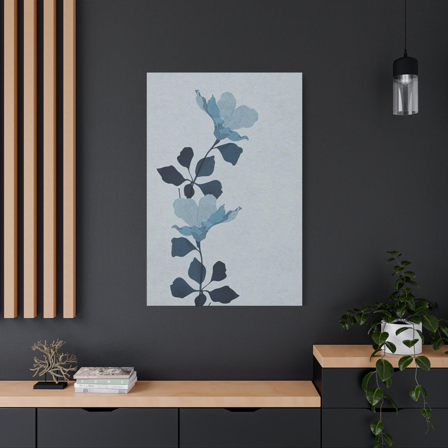 Blue Leaves Entryway Wall Art & Canvas Prints