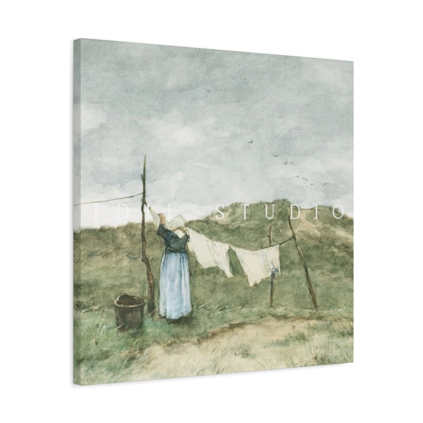 White Clothes Drying Laundry Wall Art & Canvas Prints