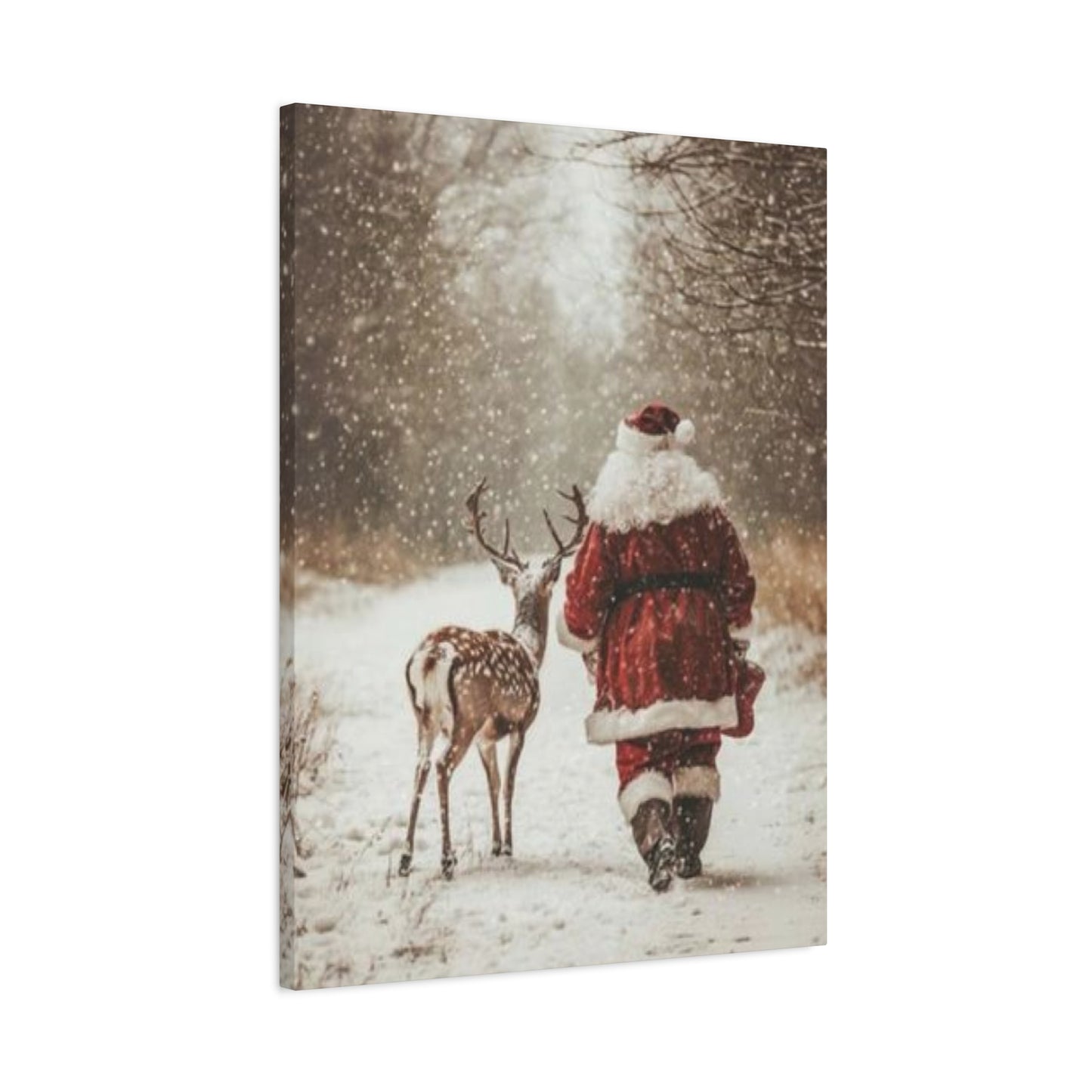 Santa Claus & Deer Wall Art & Canvas Prints