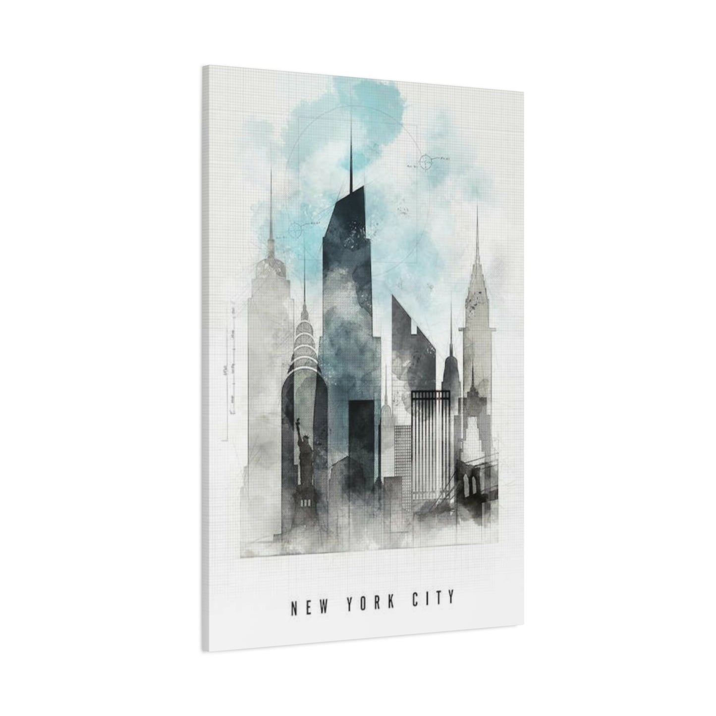 Manhattan City Skyline Painting NYC Skylines Wall Art & Canvas Prints