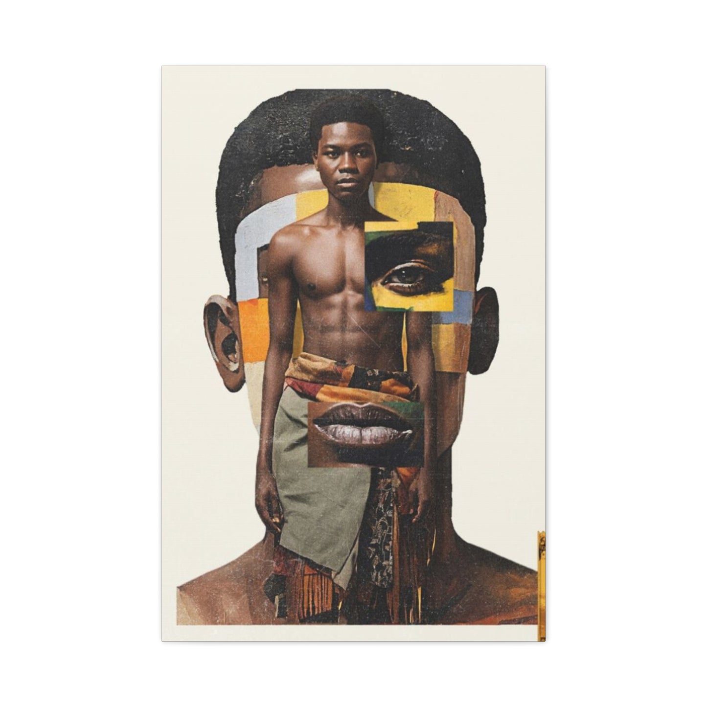 African Boy Mixed Media Wall Art & Canvas Prints