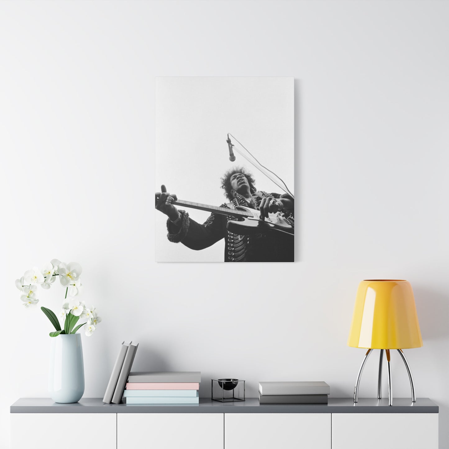 Jimi Hendrix Playing Guitar Poster Wall Art & Canvas Prints